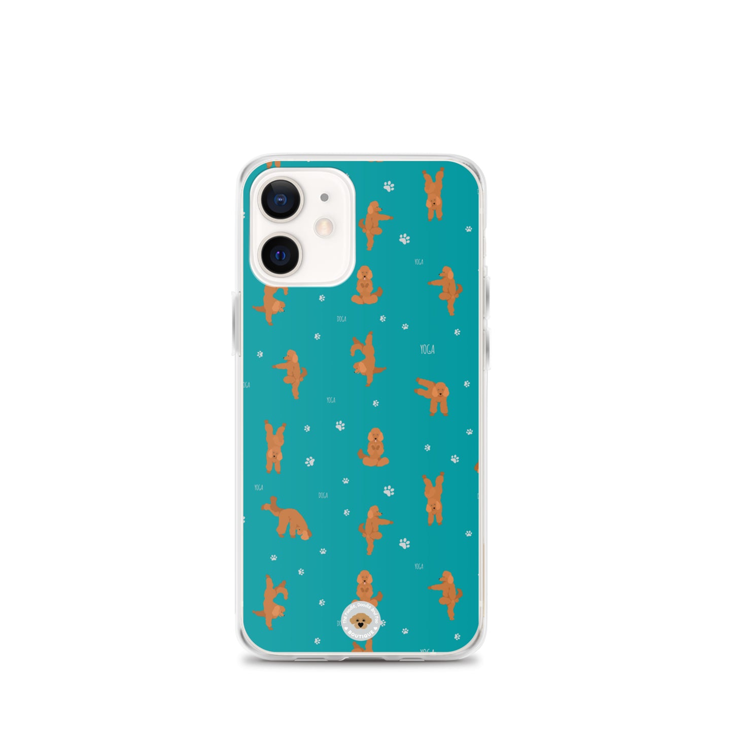 "Yoga Poodles" Clear Case for iPhone® - teal