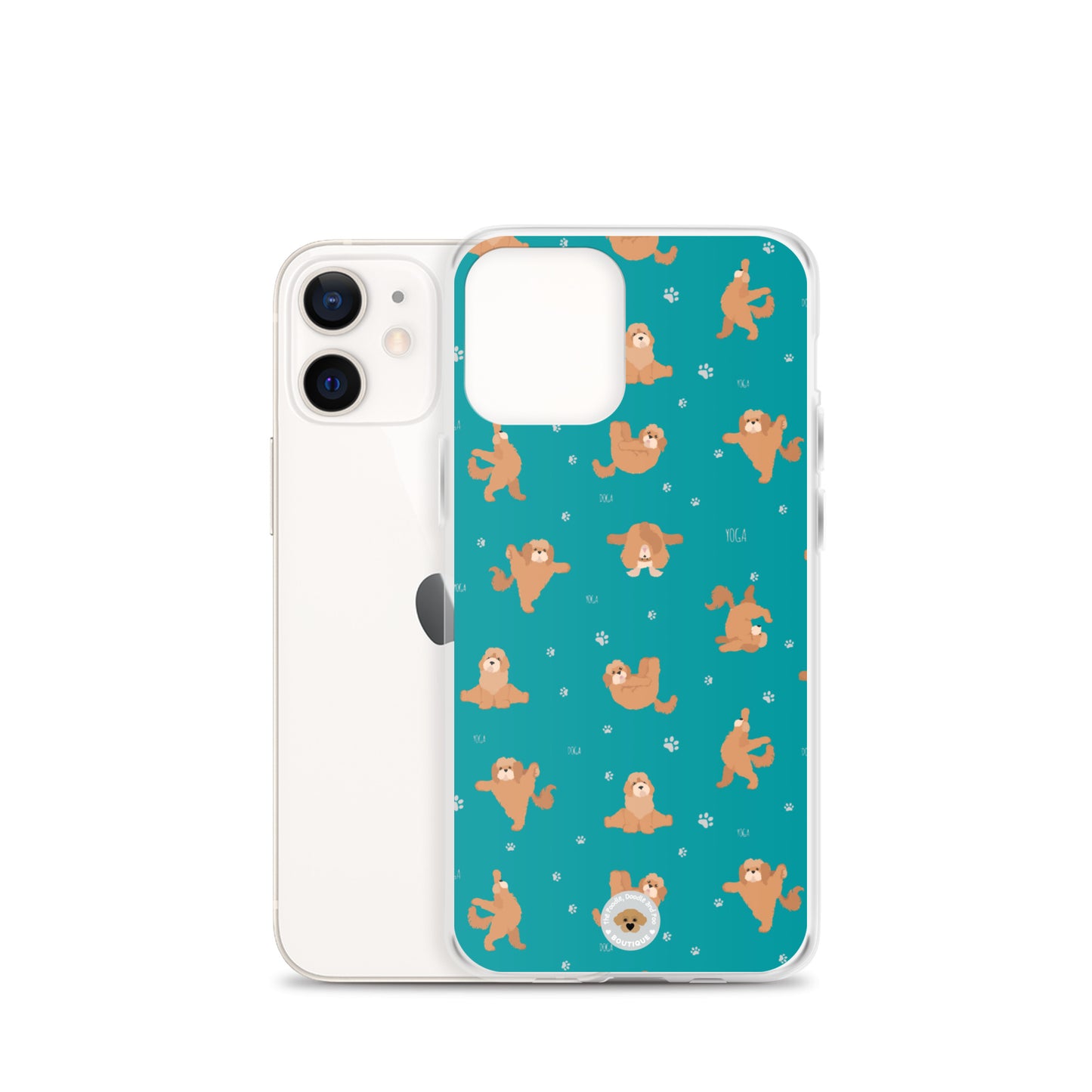 "Yoga Poos" Clear Case for iPhone® - teal