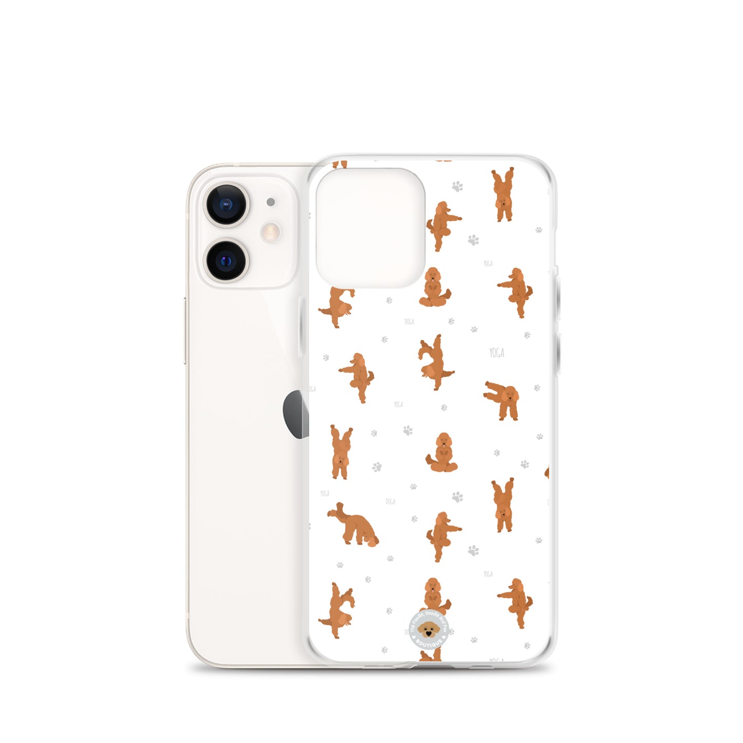 "Yoga Poodles" Clear Case for iPhone® - white