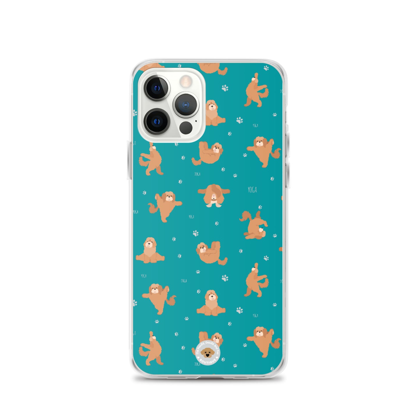 "Yoga Poos" Clear Case for iPhone® - teal