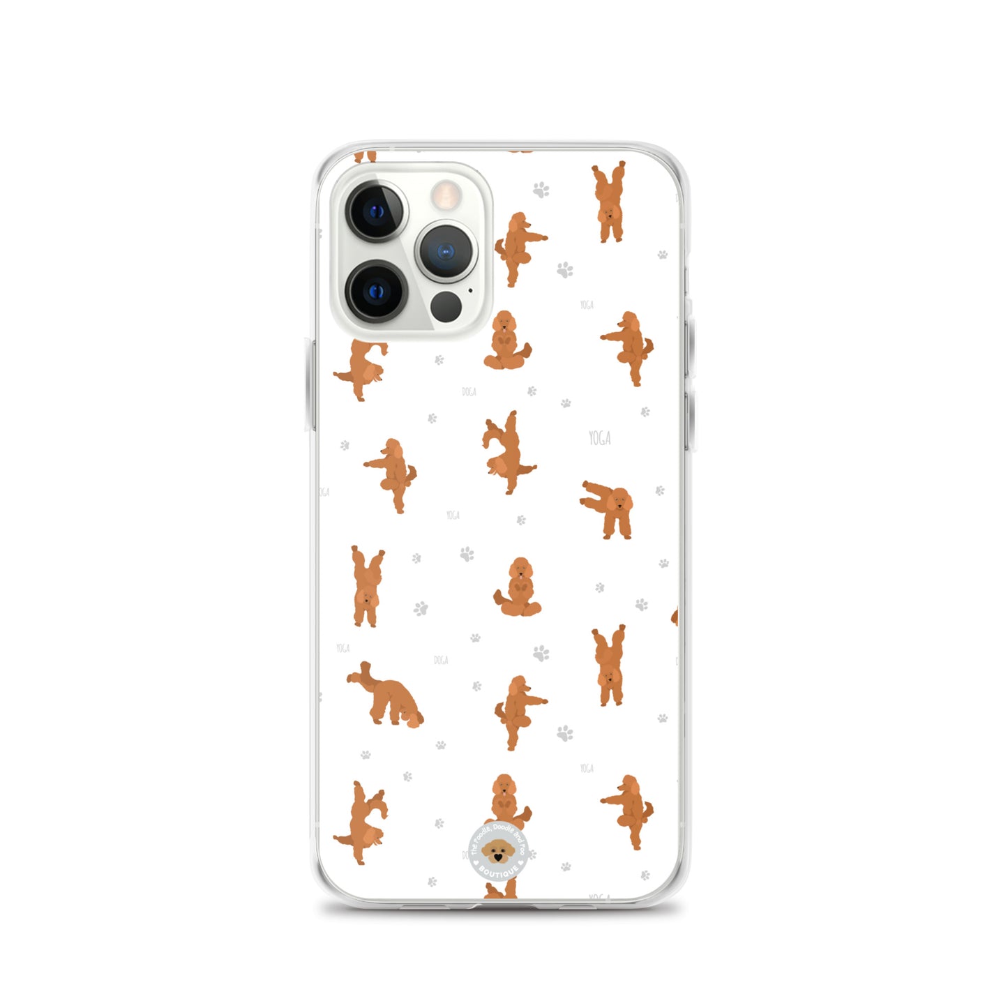 "Yoga Poodles" Clear Case for iPhone® - white