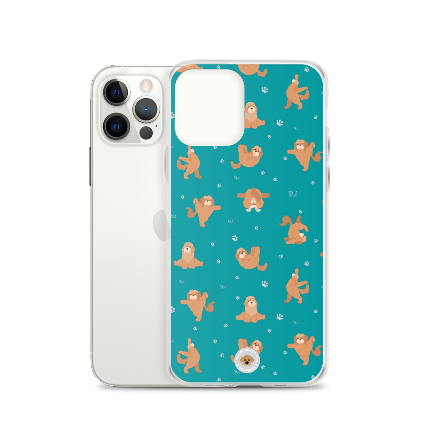 "Yoga Poos" Clear Case for iPhone® - teal