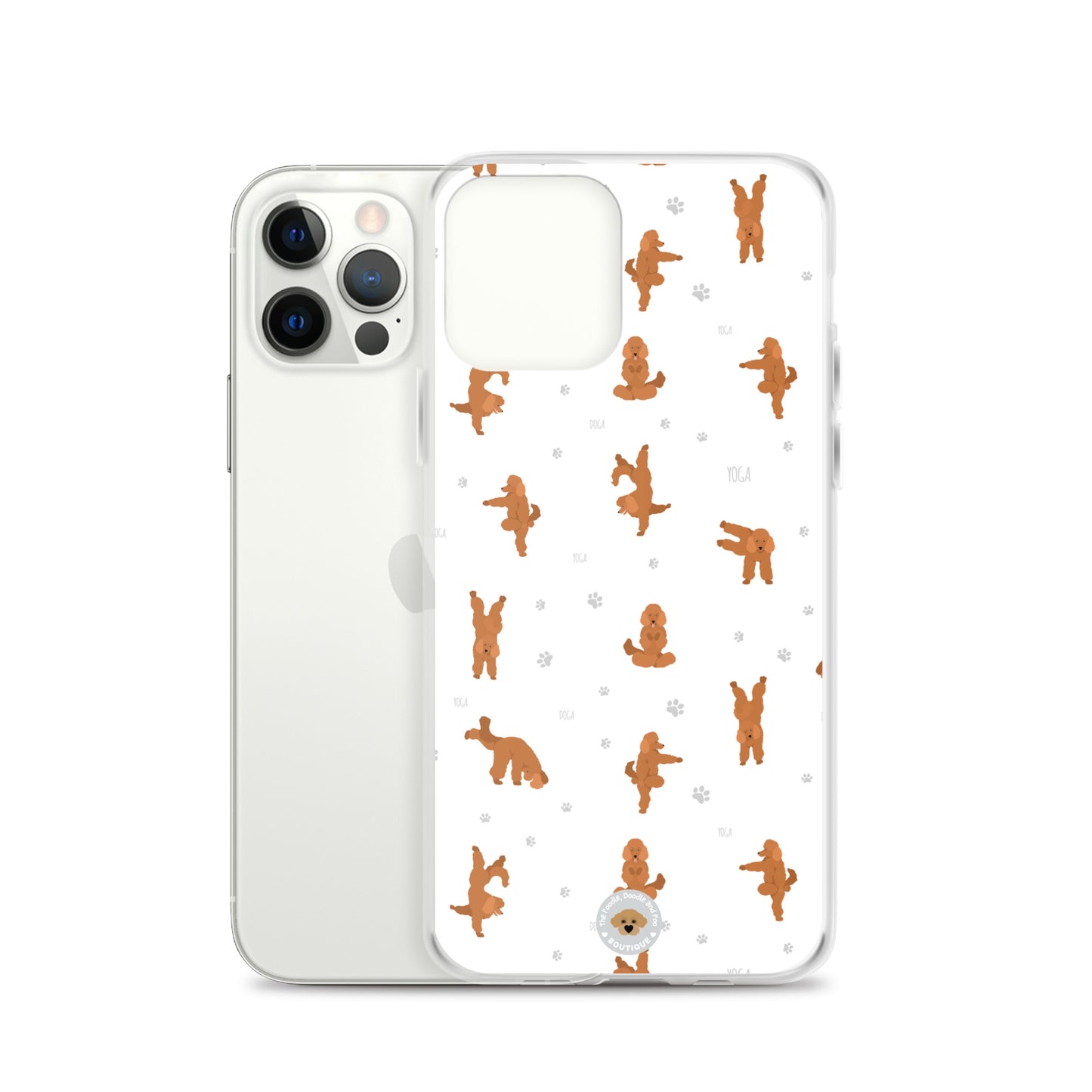 "Yoga Poodles" Clear Case for iPhone® - white