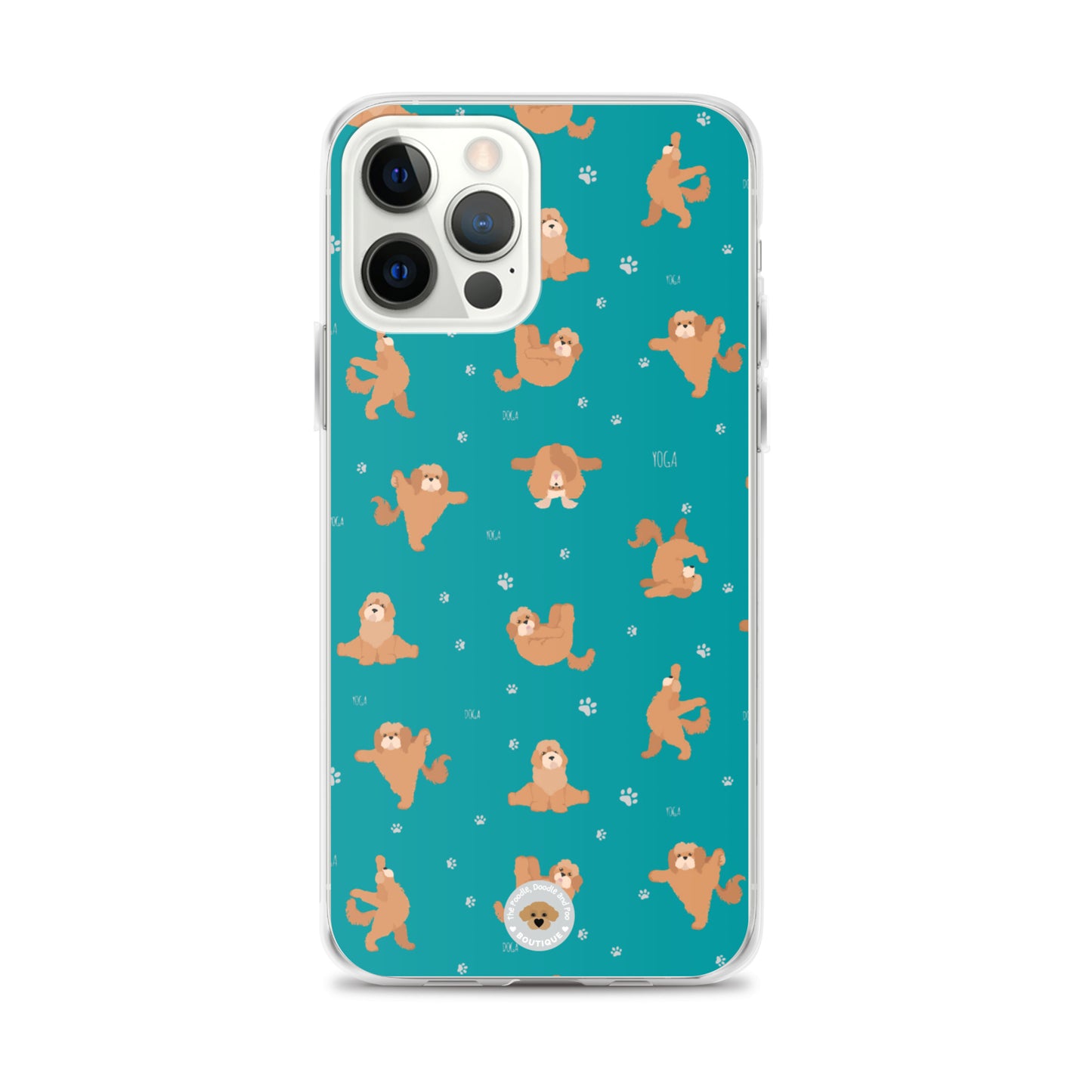 "Yoga Poos" Clear Case for iPhone® - teal