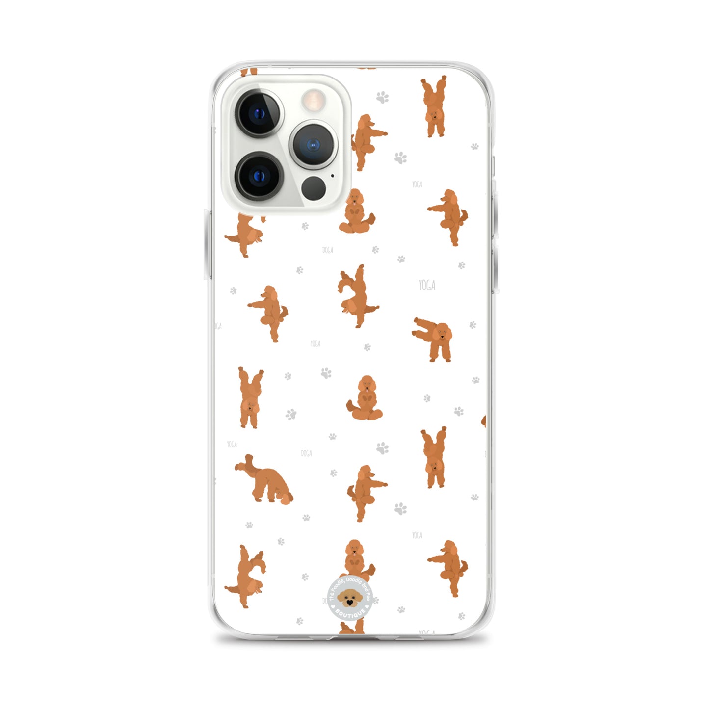 "Yoga Poodles" Clear Case for iPhone® - white