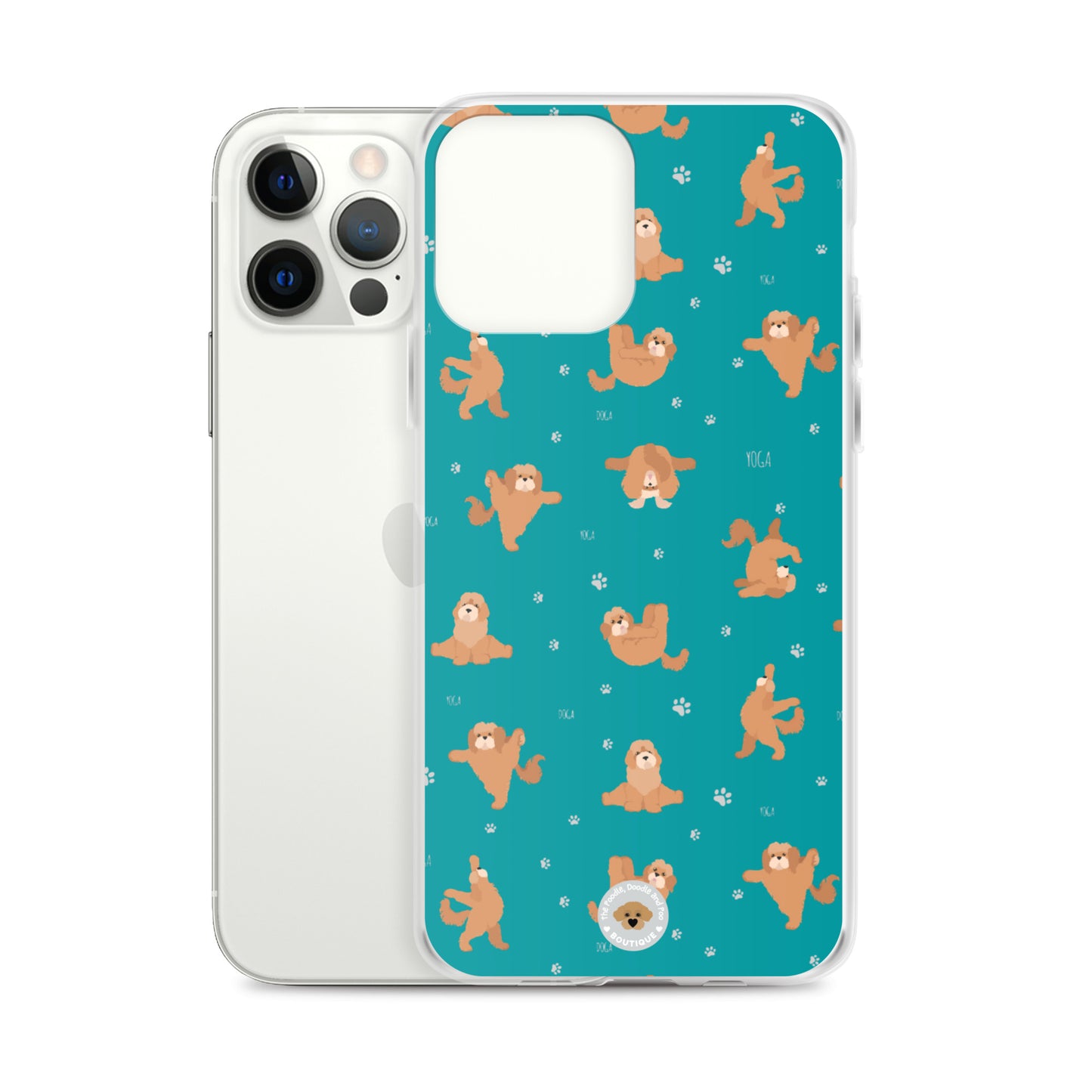 "Yoga Poos" Clear Case for iPhone® - teal