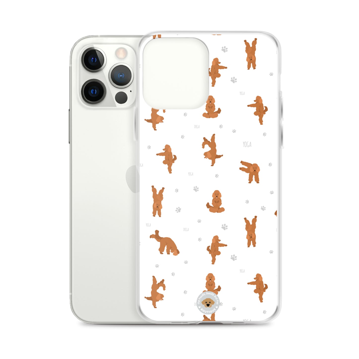 "Yoga Poodles" Clear Case for iPhone® - white