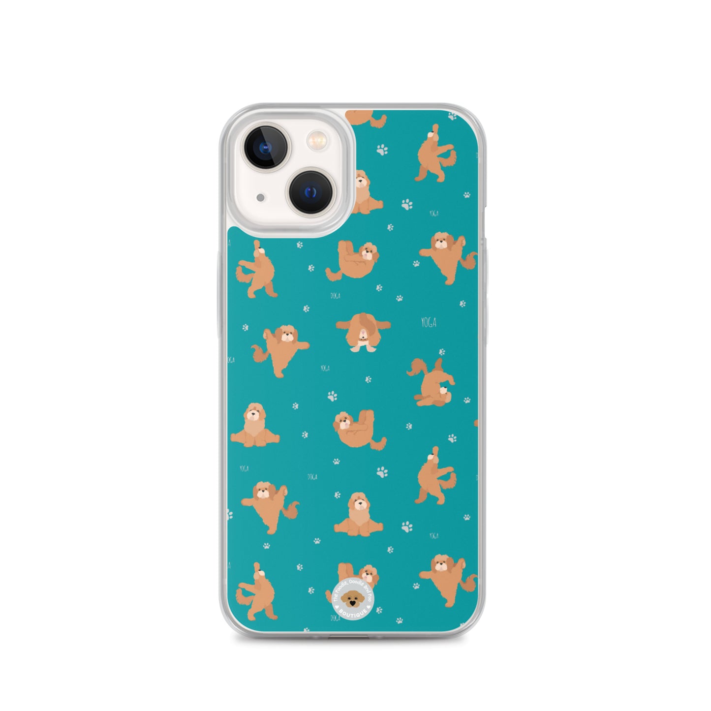 "Yoga Poos" Clear Case for iPhone® - teal