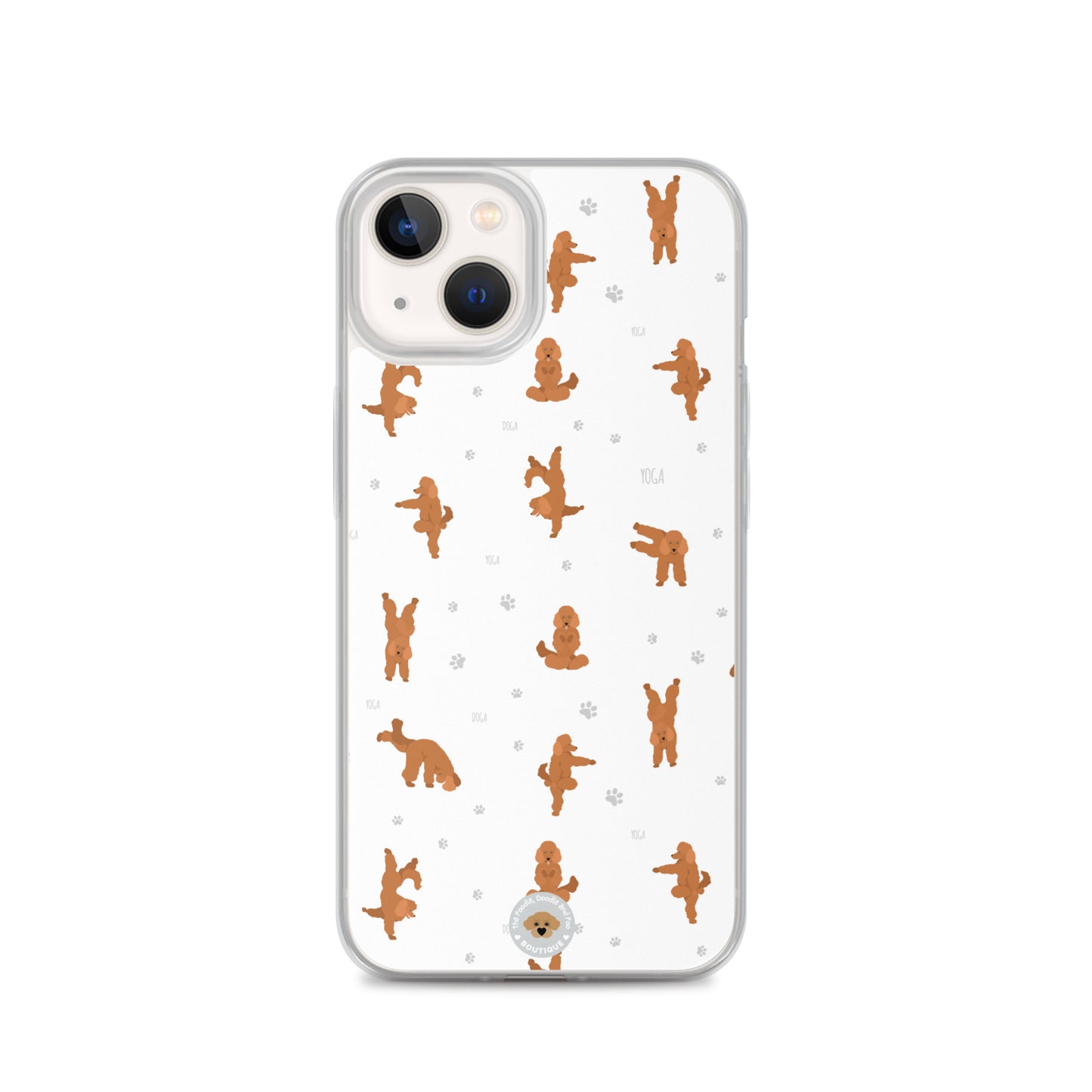 "Yoga Poodles" Clear Case for iPhone® - white