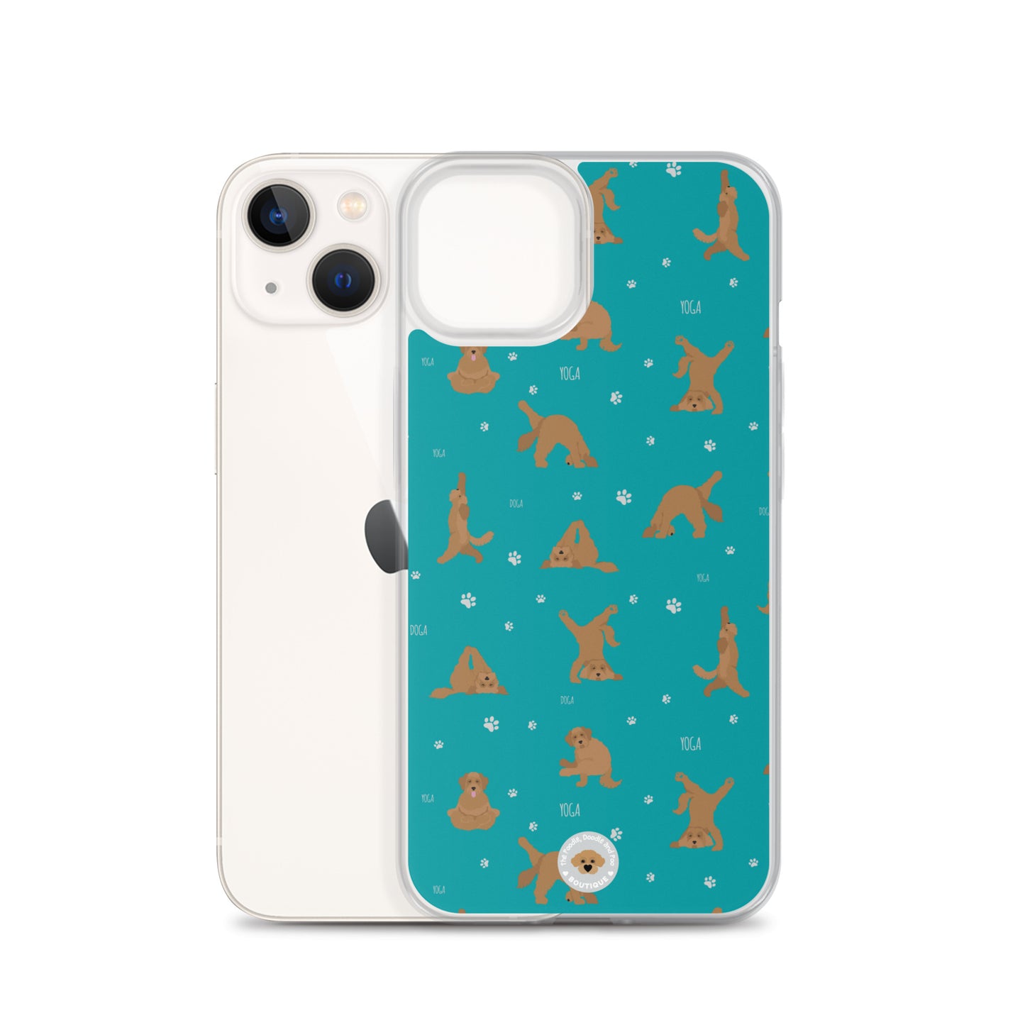 "Yoga Doodles" Clear Case for iPhone® - teal