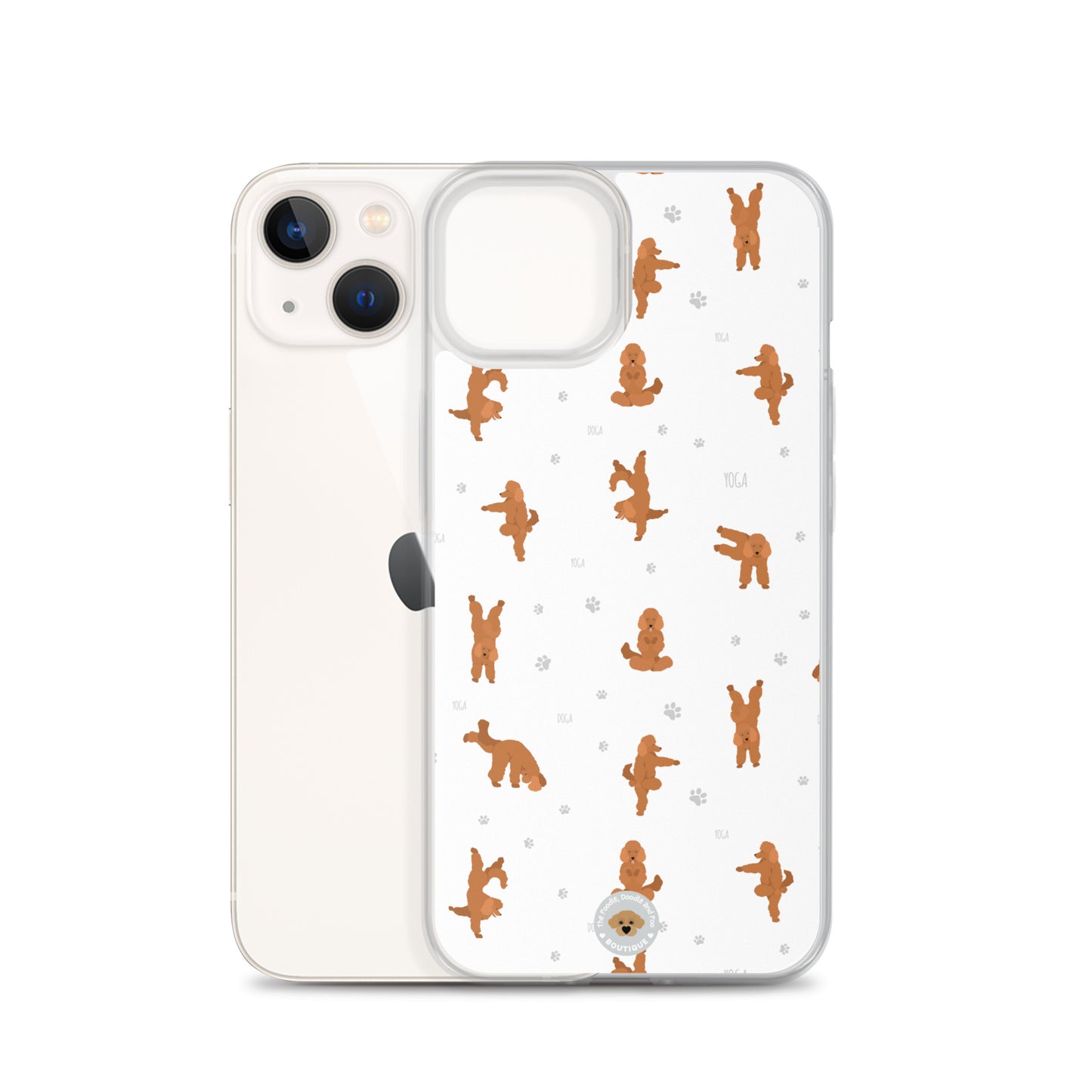 "Yoga Poodles" Clear Case for iPhone® - white