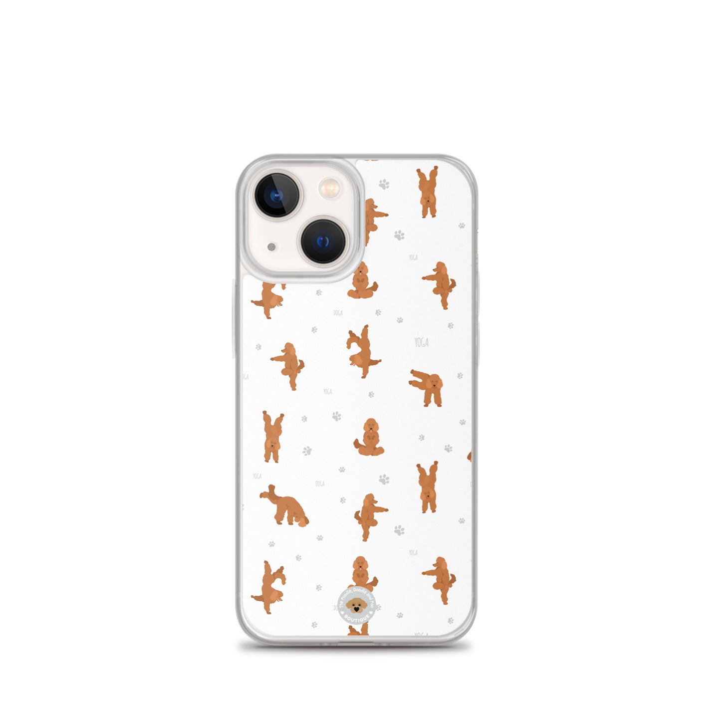 "Yoga Poodles" Clear Case for iPhone® - white