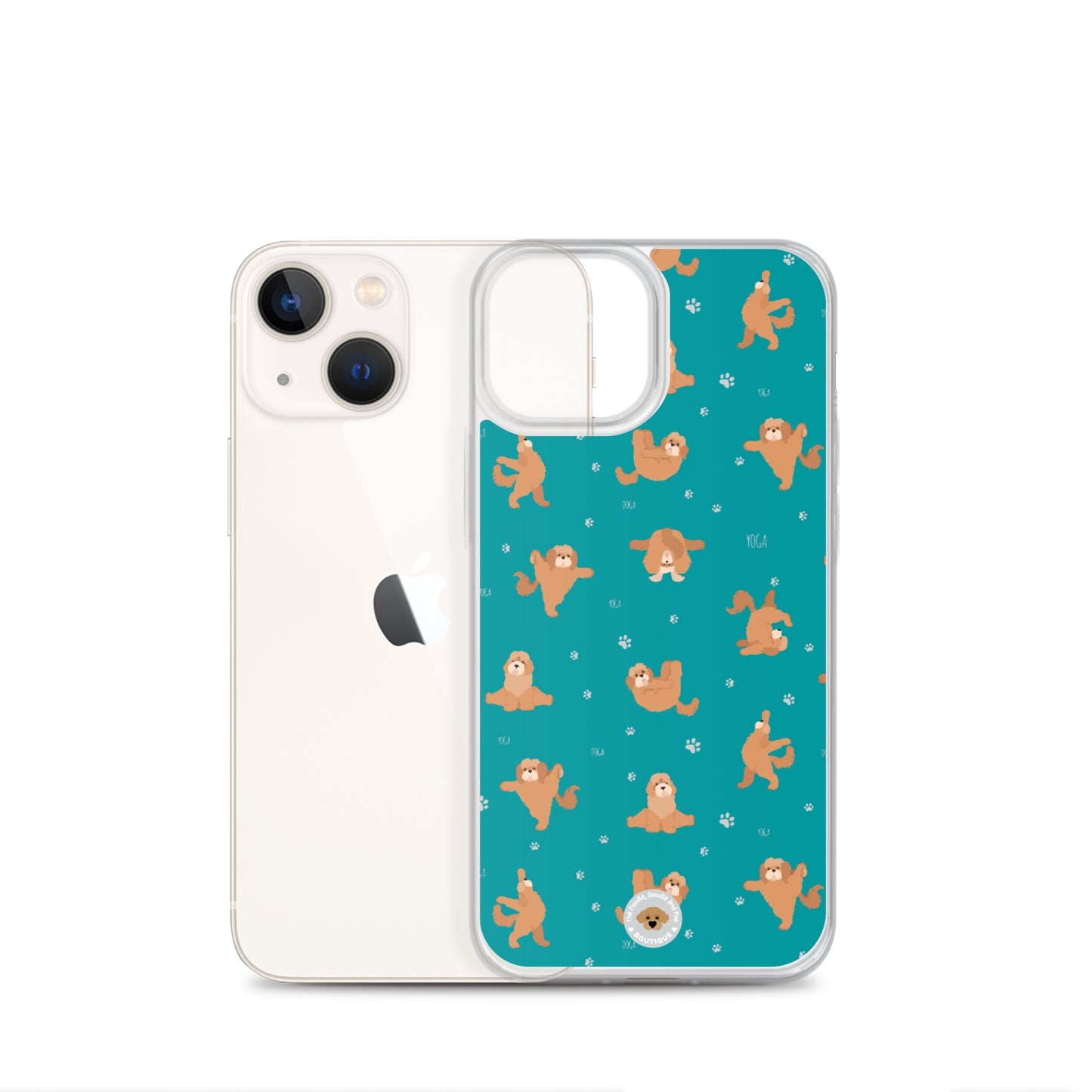 "Yoga Poos" Clear Case for iPhone® - teal