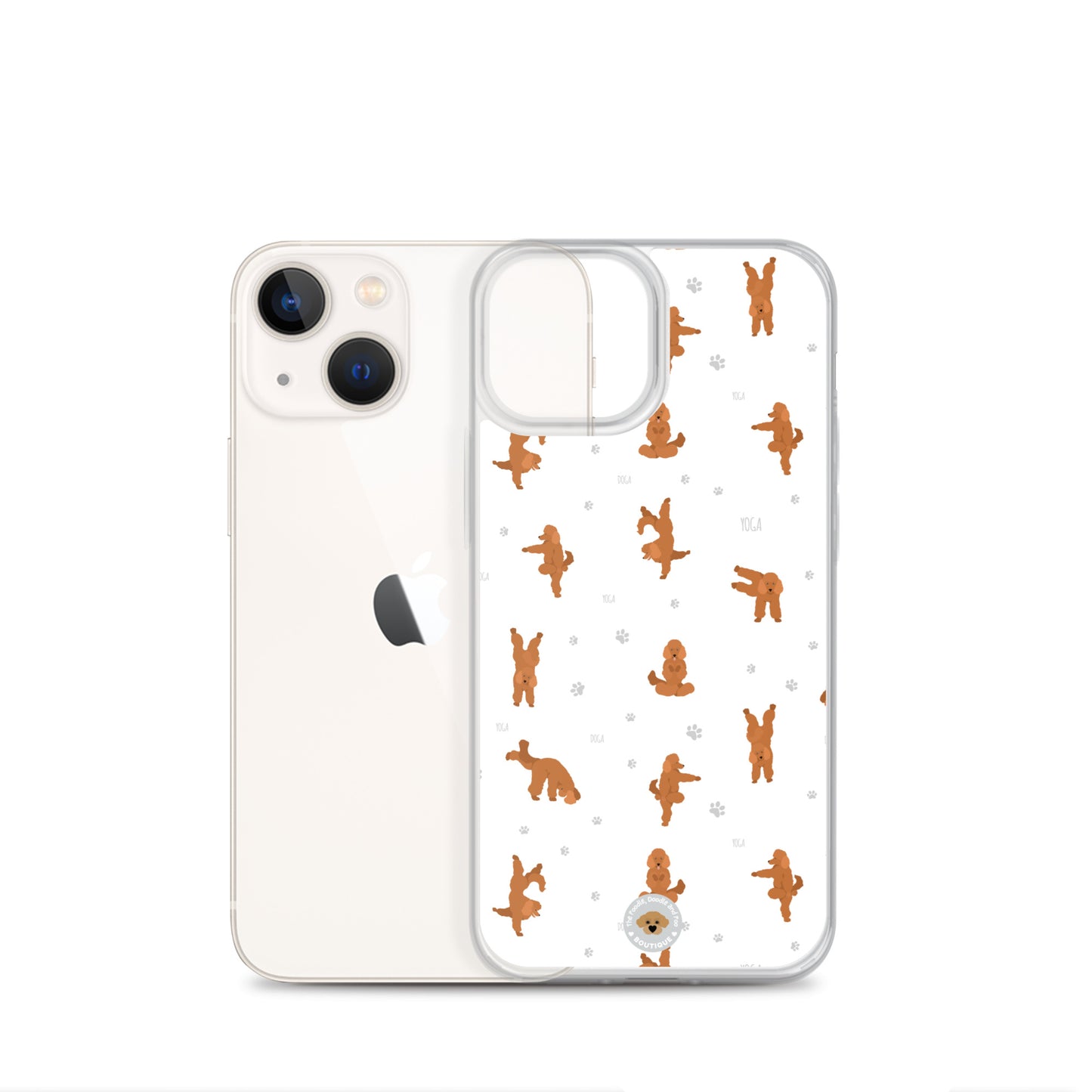 "Yoga Poodles" Clear Case for iPhone® - white