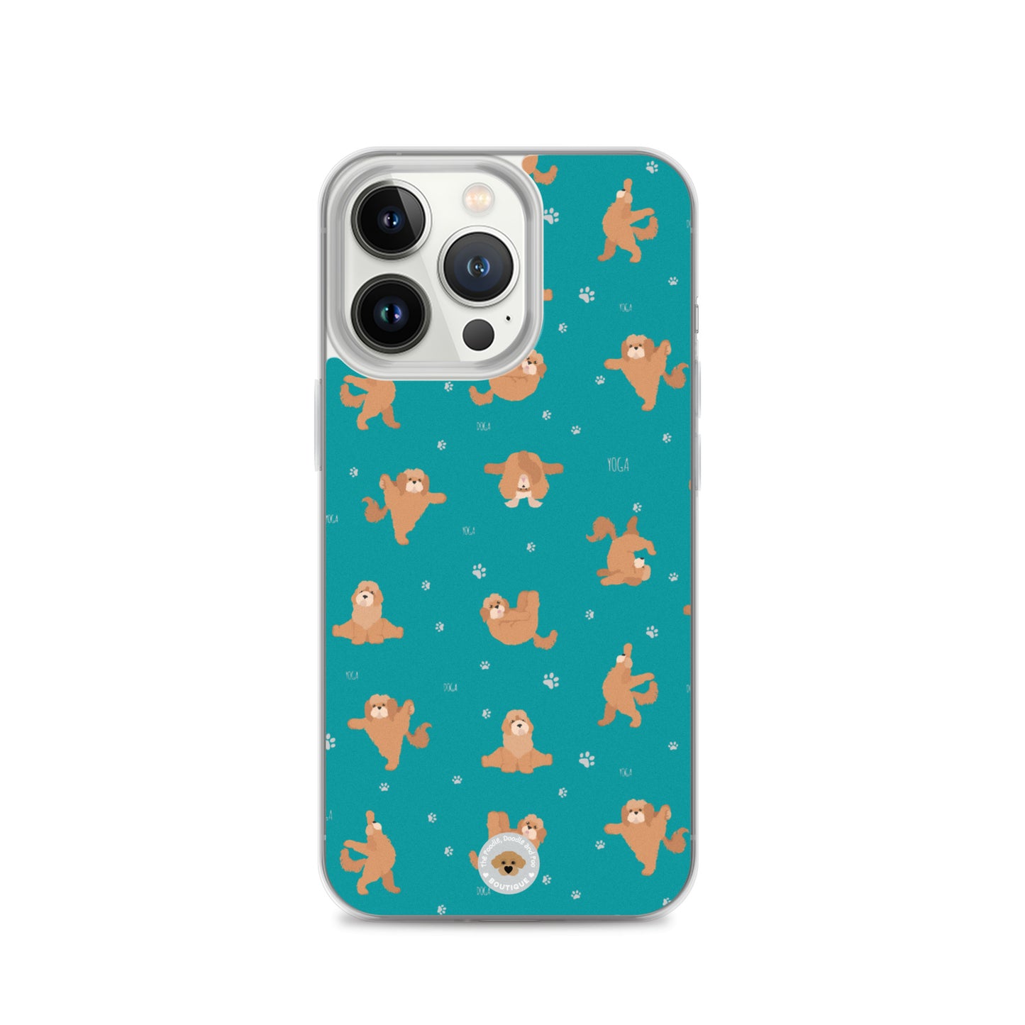 "Yoga Poos" Clear Case for iPhone® - teal