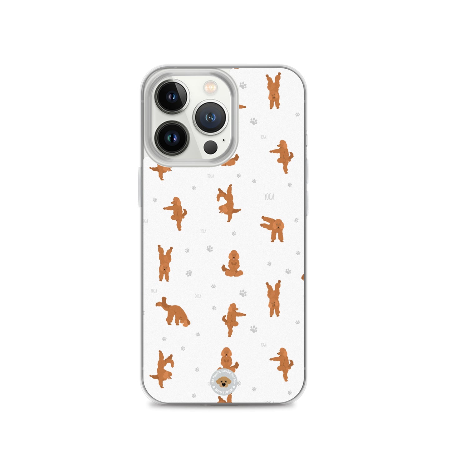 "Yoga Poodles" Clear Case for iPhone® - white