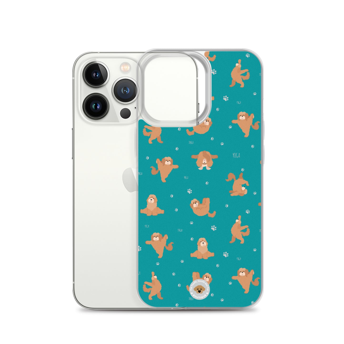 "Yoga Poos" Clear Case for iPhone® - teal