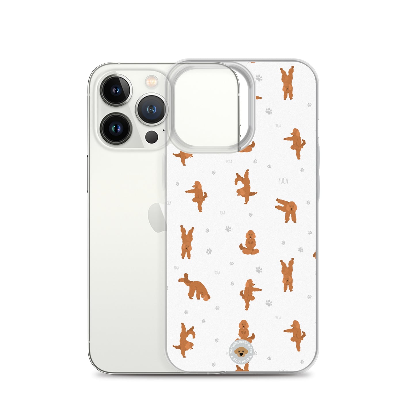 "Yoga Poodles" Clear Case for iPhone® - white