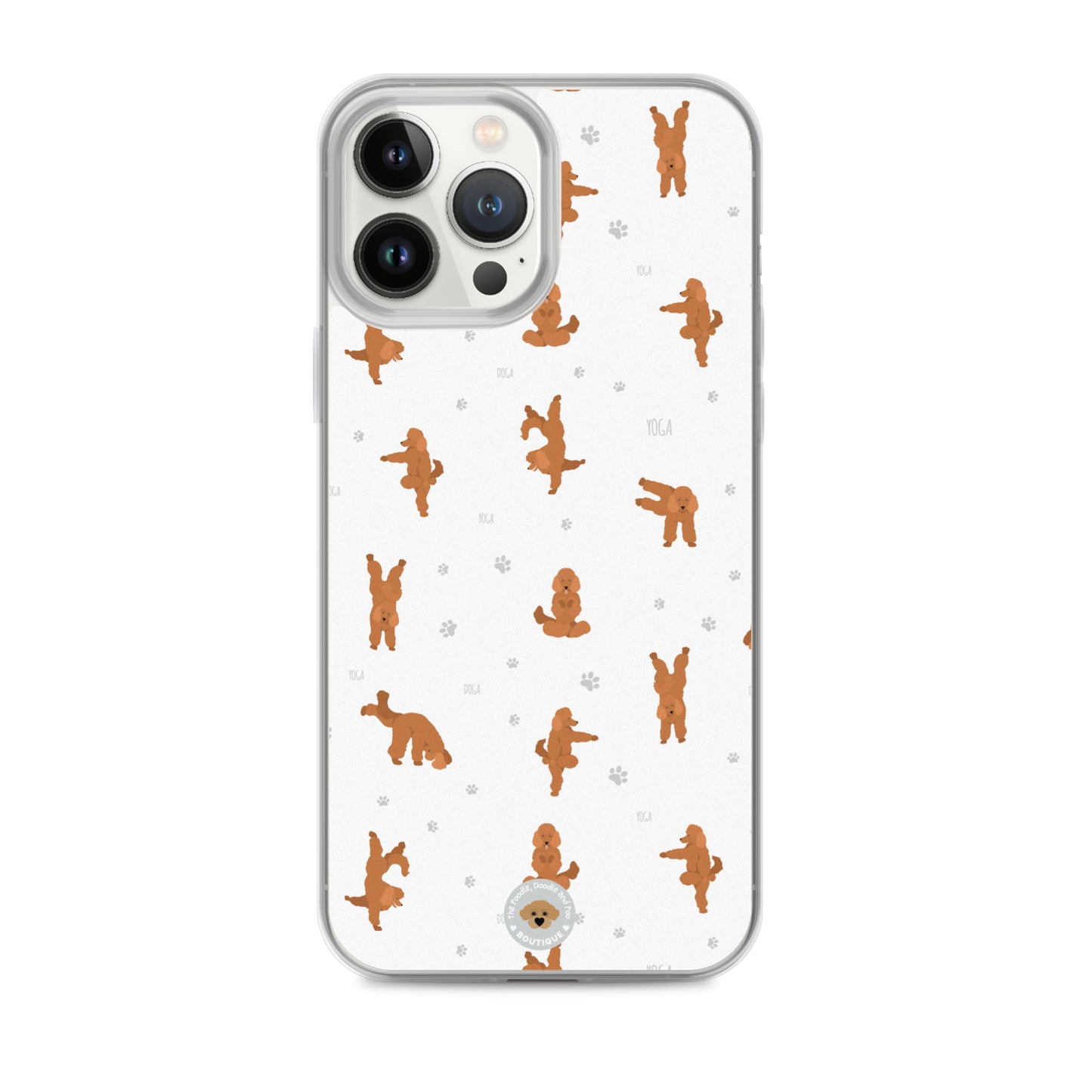 "Yoga Poodles" Clear Case for iPhone® - white