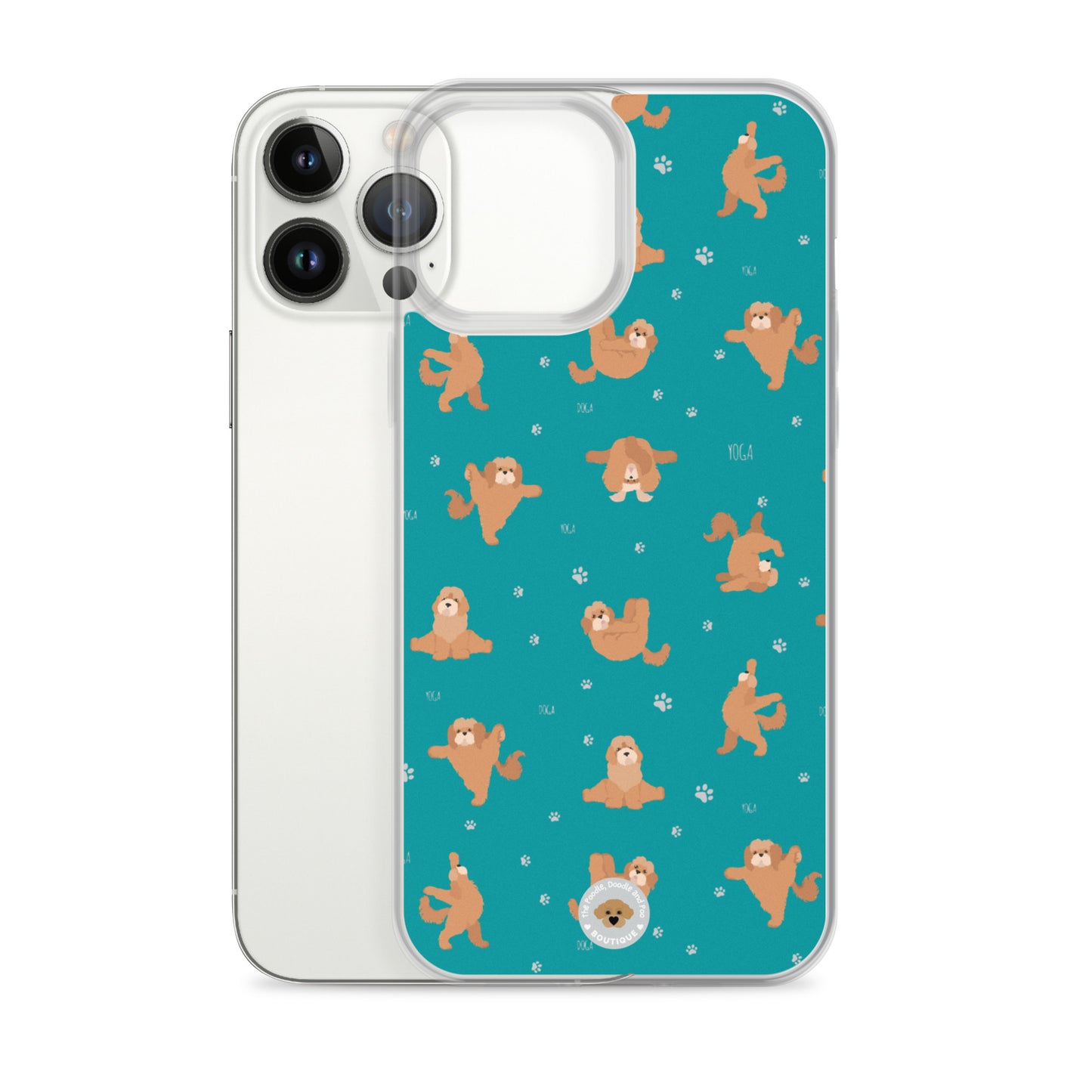 "Yoga Poos" Clear Case for iPhone® - teal