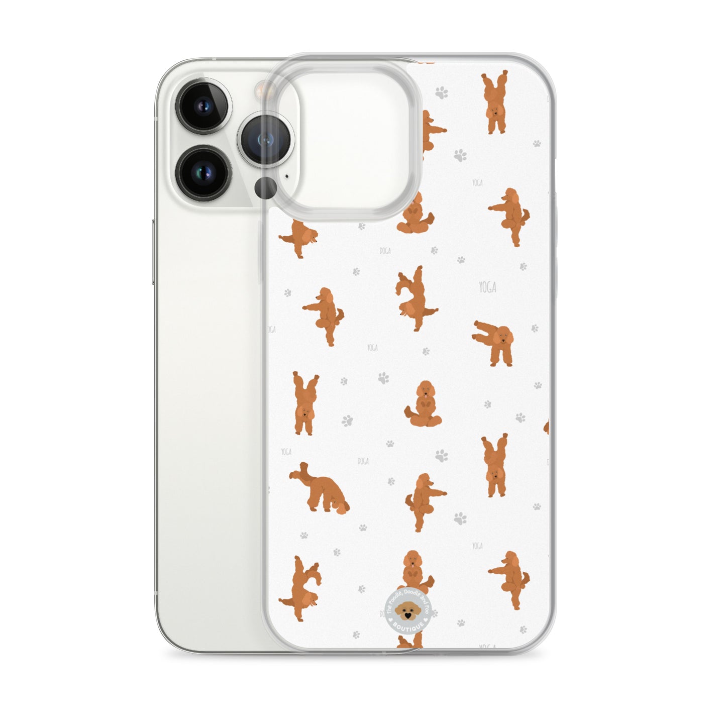 "Yoga Poodles" Clear Case for iPhone® - white