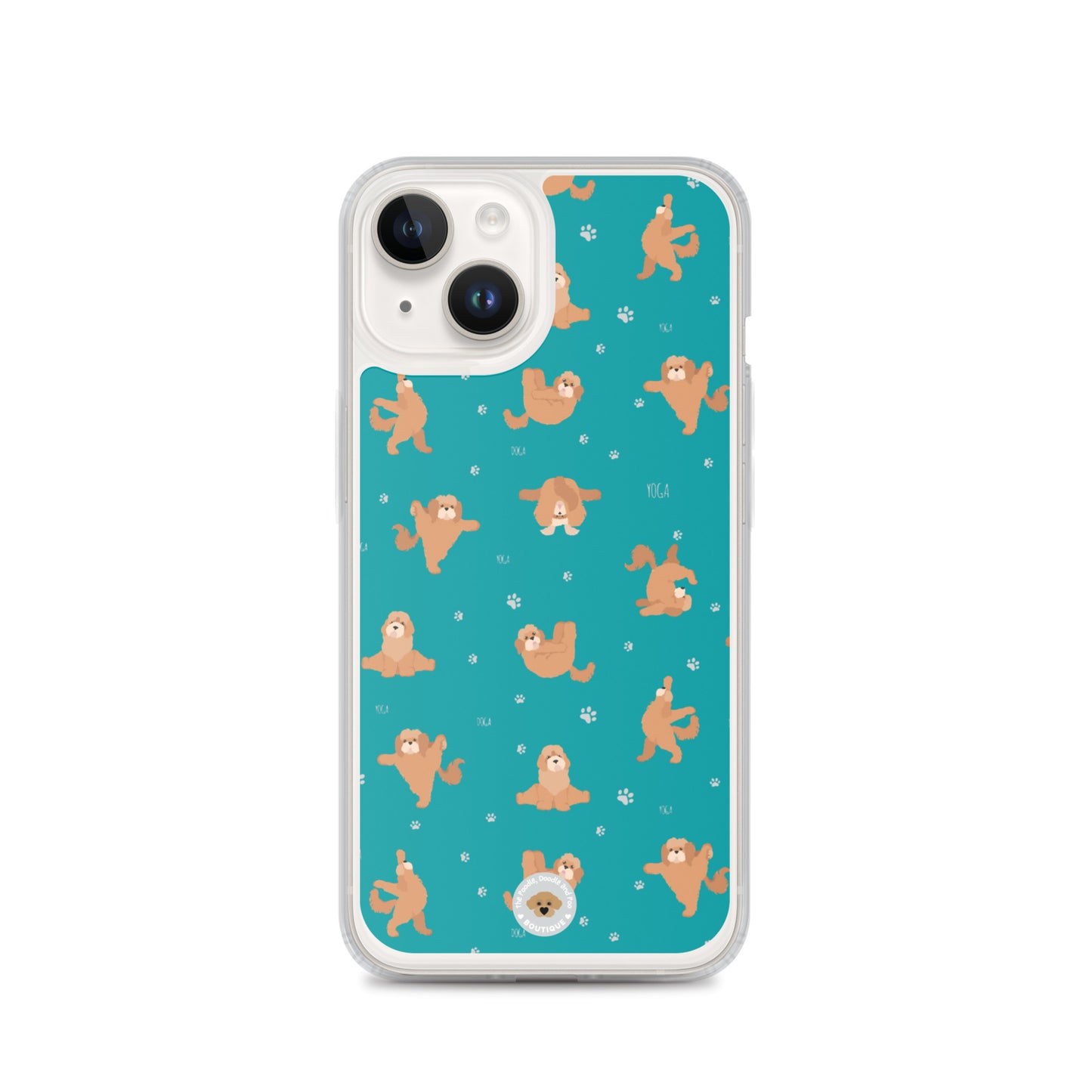 "Yoga Poos" Clear Case for iPhone® - teal