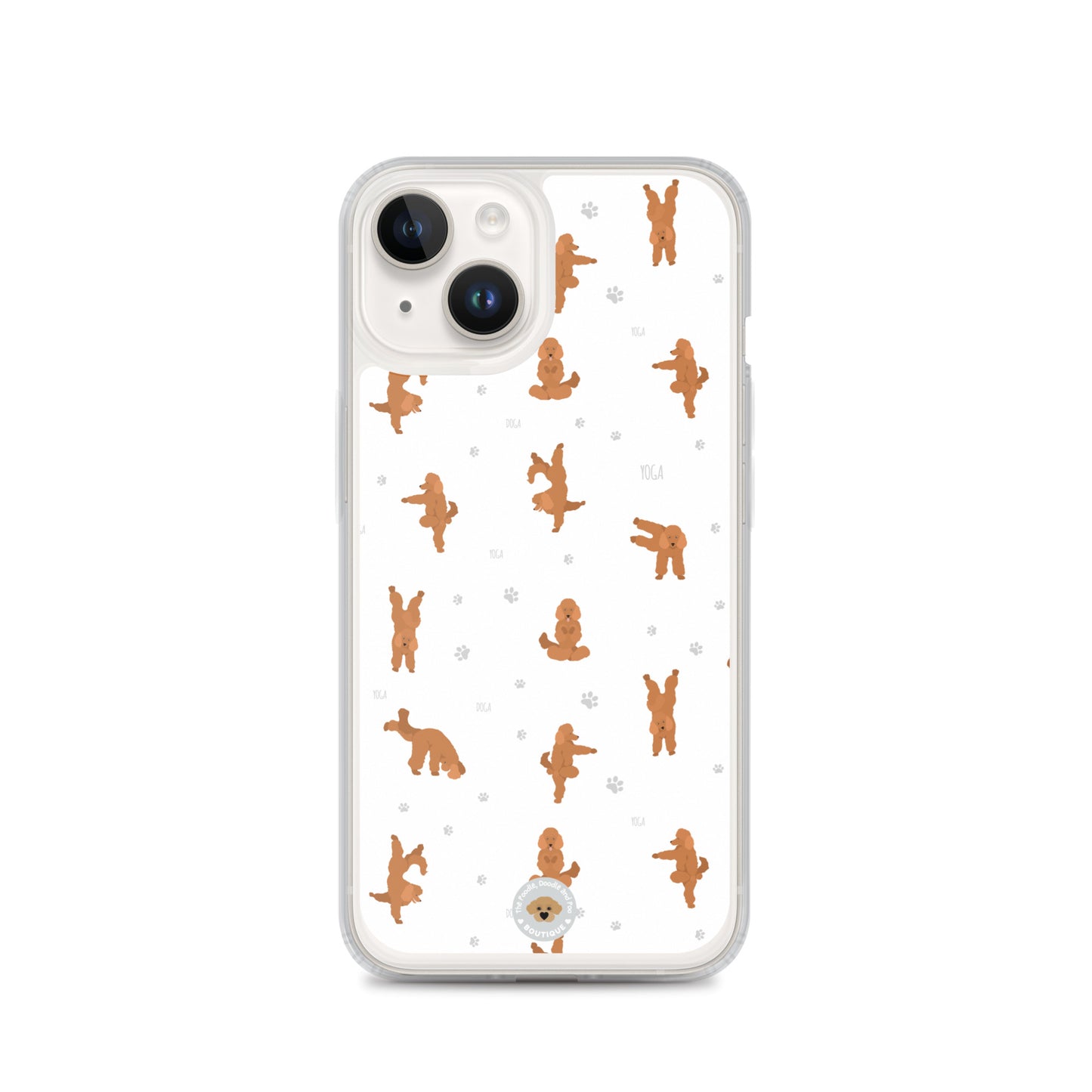 "Yoga Poodles" Clear Case for iPhone® - white