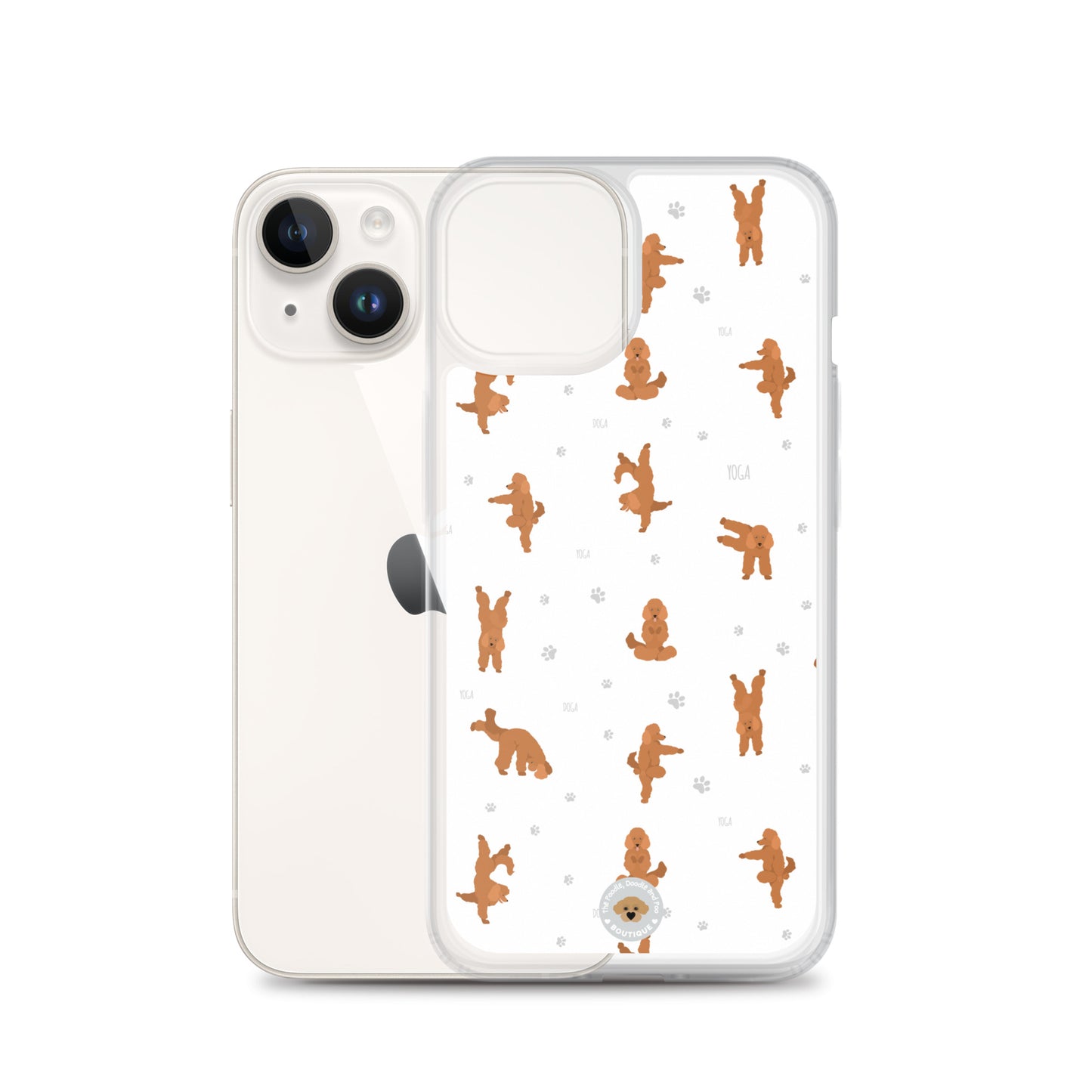 "Yoga Poodles" Clear Case for iPhone® - white