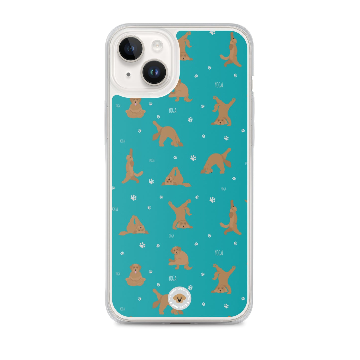 "Yoga Doodles" Clear Case for iPhone® - teal