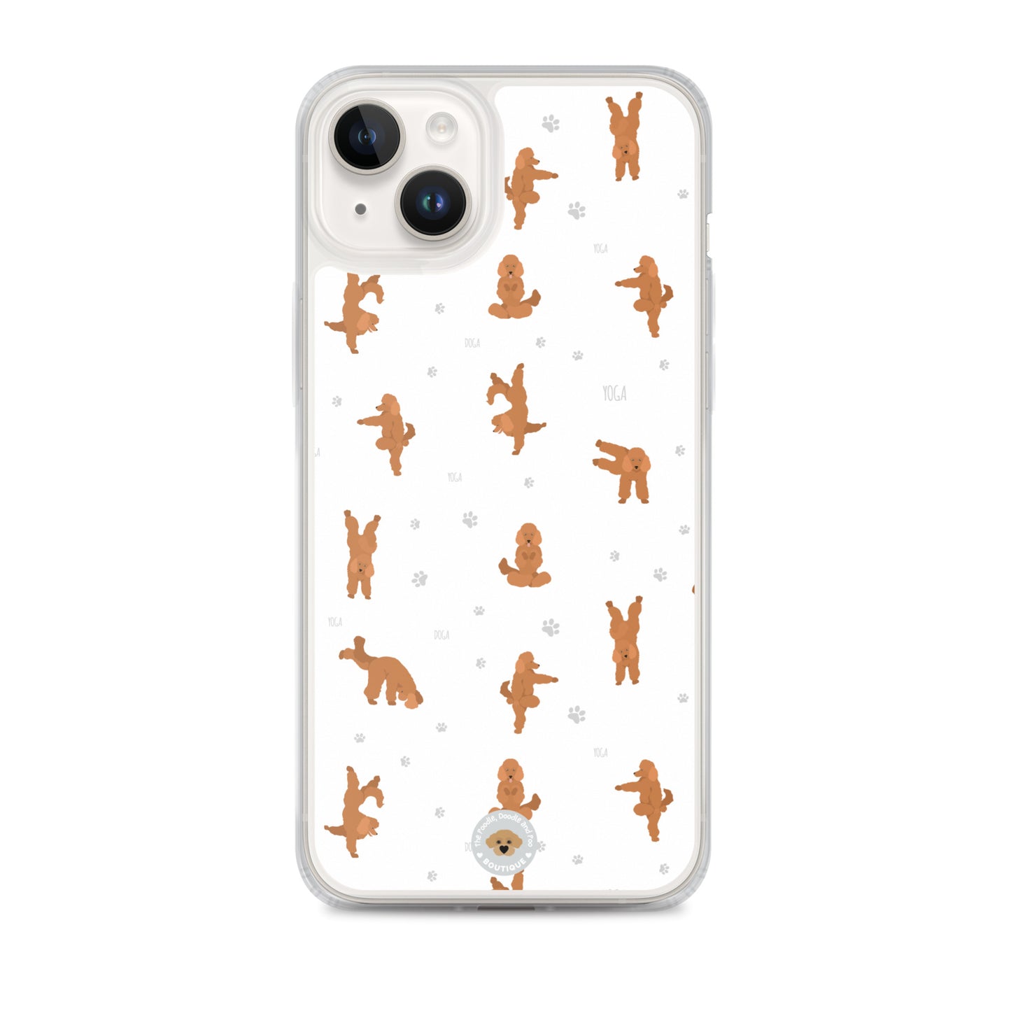 "Yoga Poodles" Clear Case for iPhone® - white