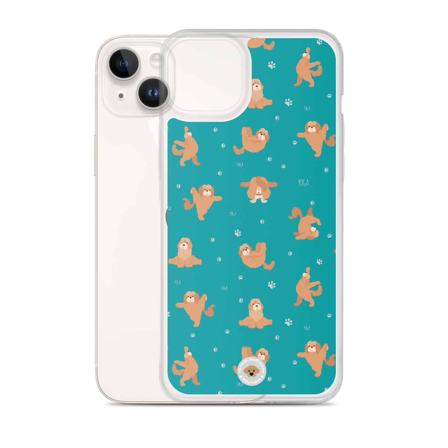 "Yoga Poos" Clear Case for iPhone® - teal