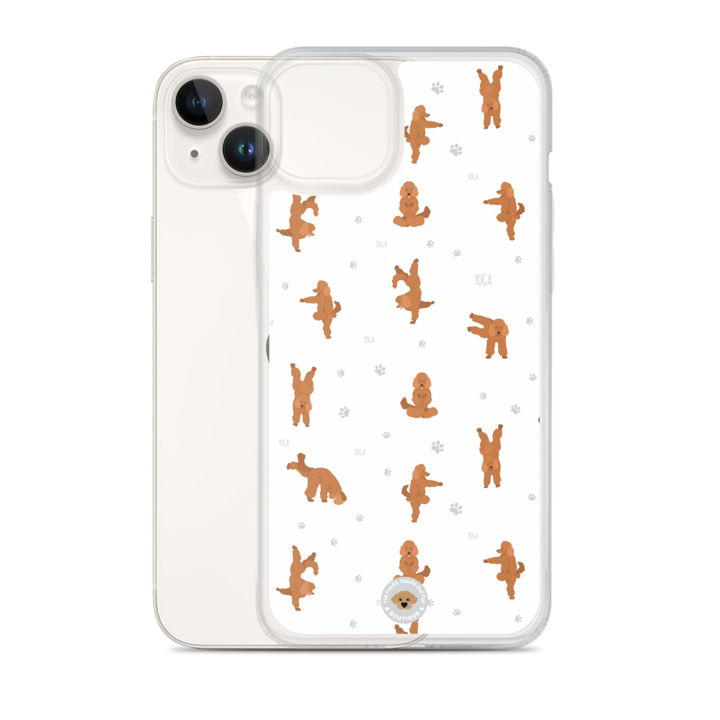 "Yoga Poodles" Clear Case for iPhone® - white