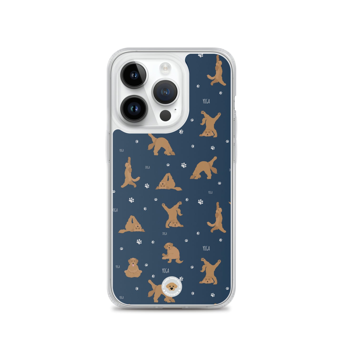"Yoga Doodles" Clear Case for iPhone® - navy