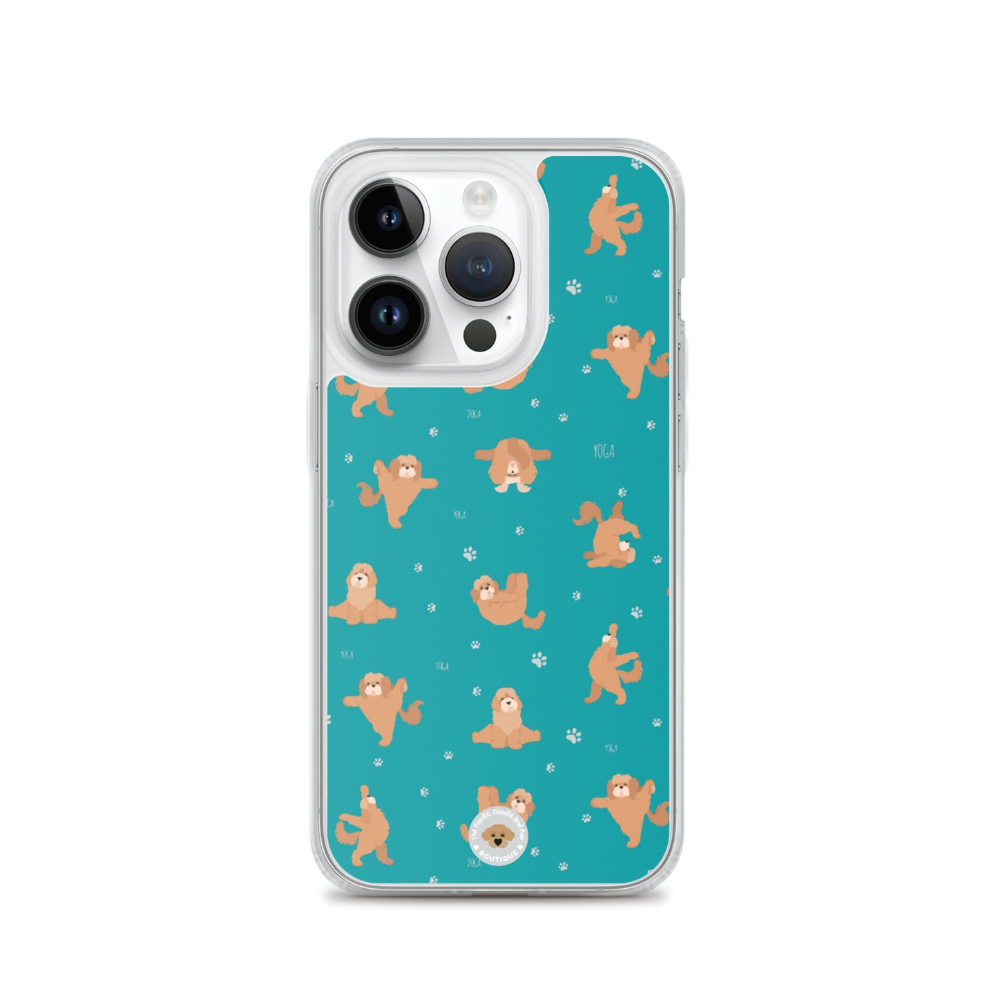 "Yoga Poos" Clear Case for iPhone® - teal