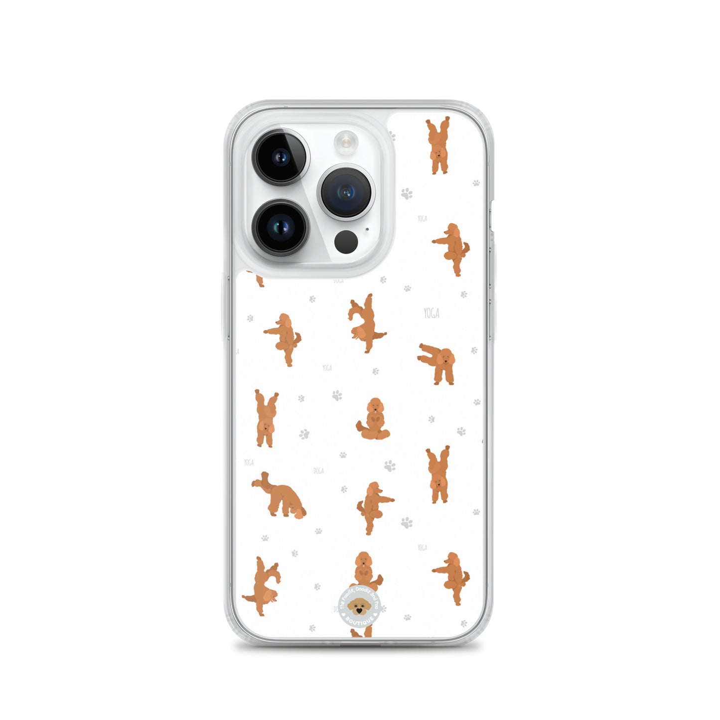 "Yoga Poodles" Clear Case for iPhone® - white