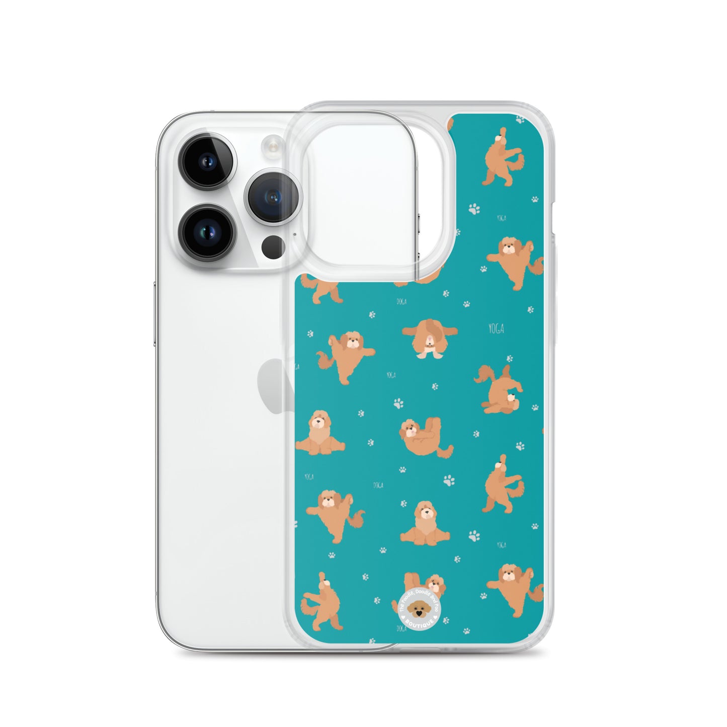 "Yoga Poos" Clear Case for iPhone® - teal