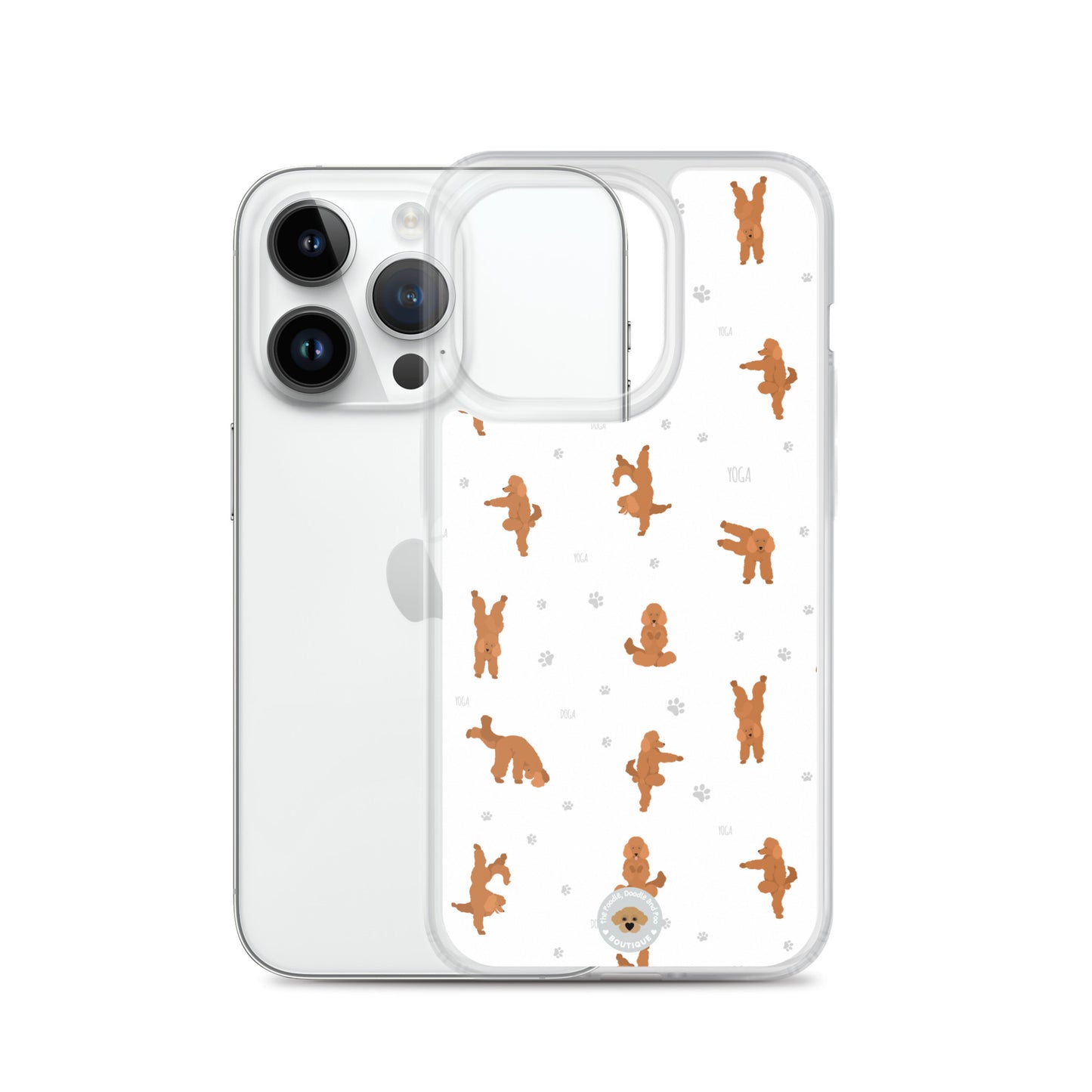 "Yoga Poodles" Clear Case for iPhone® - white