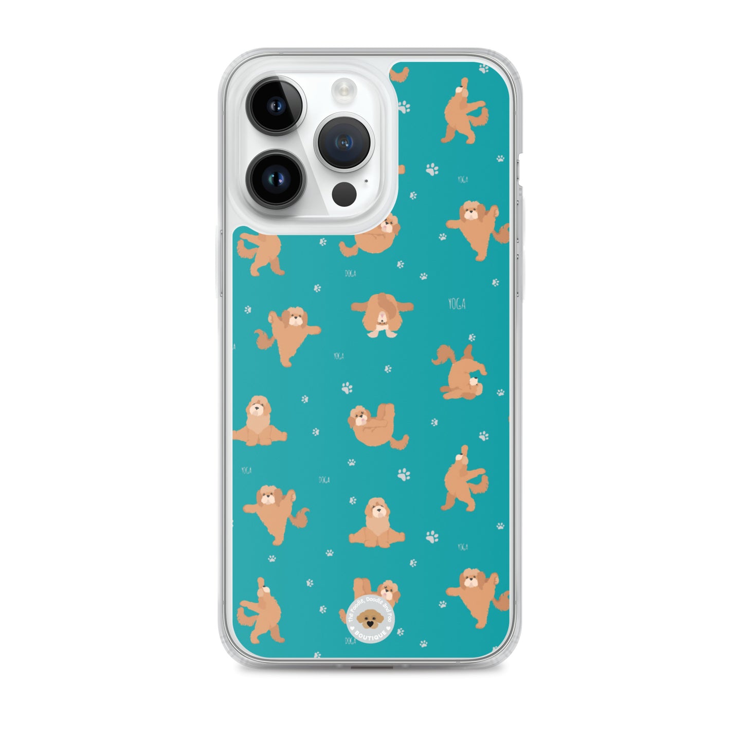 "Yoga Poos" Clear Case for iPhone® - teal