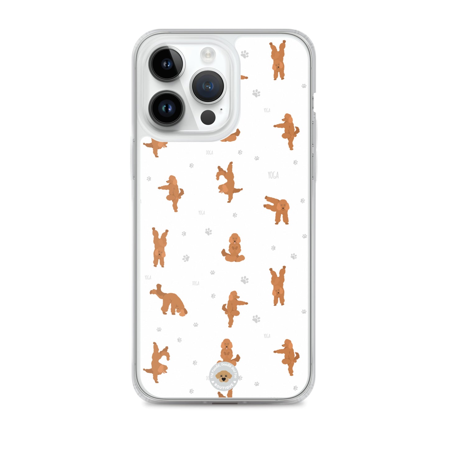 "Yoga Poodles" Clear Case for iPhone® - white