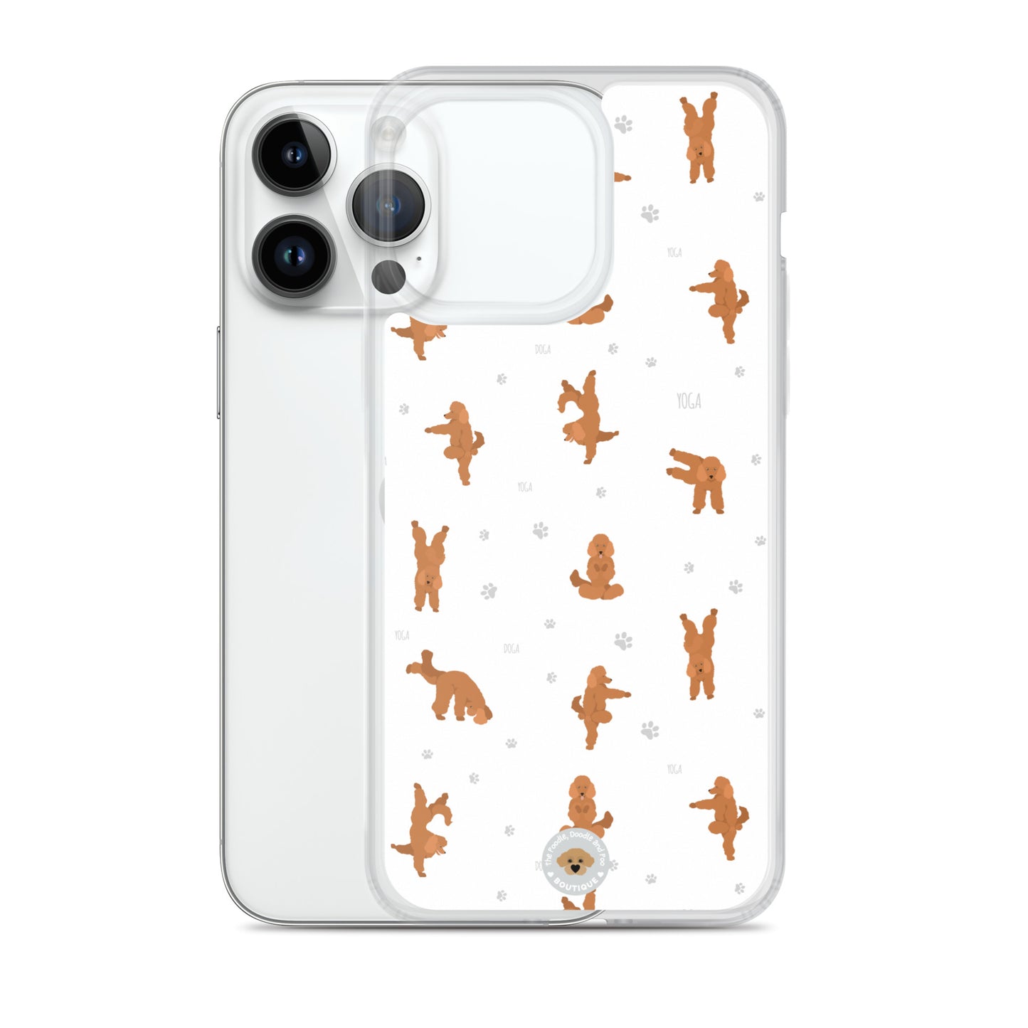 "Yoga Poodles" Clear Case for iPhone® - white