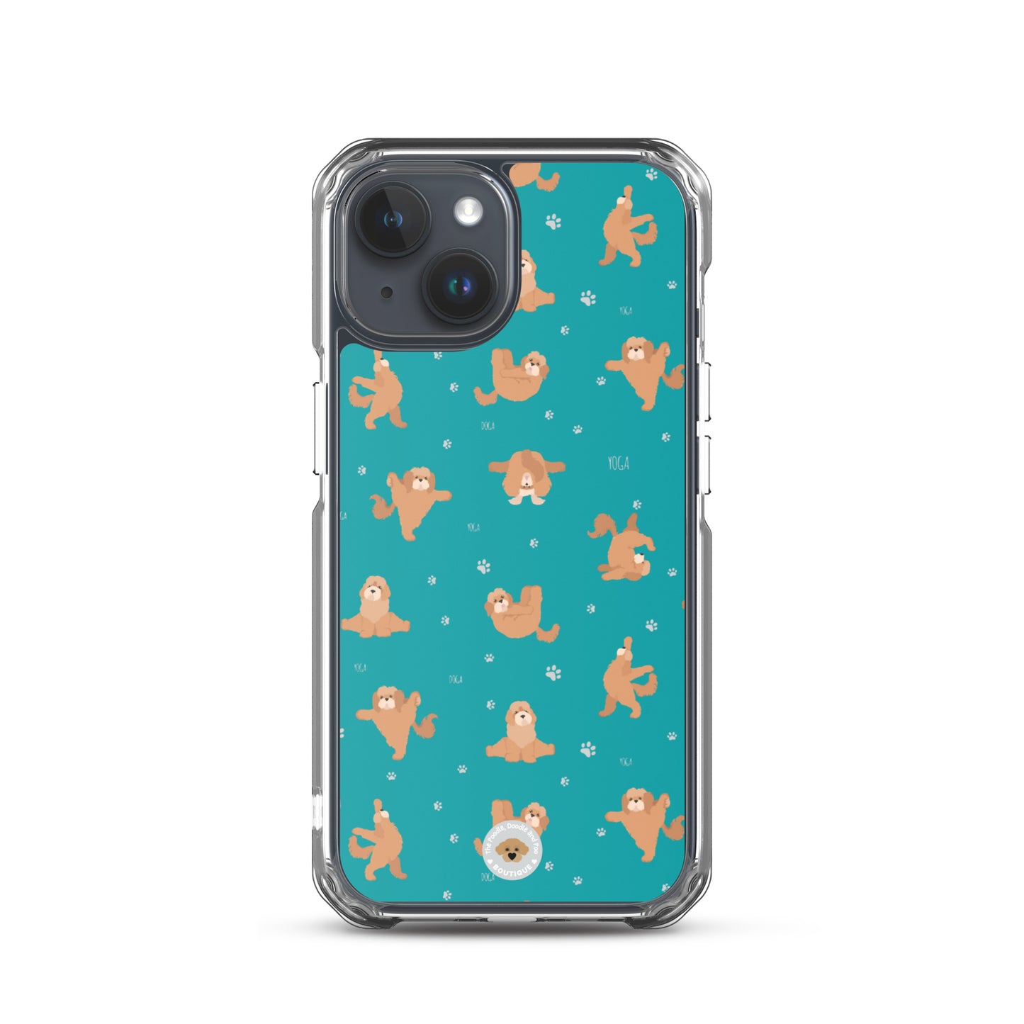 "Yoga Poos" Clear Case for iPhone® - teal