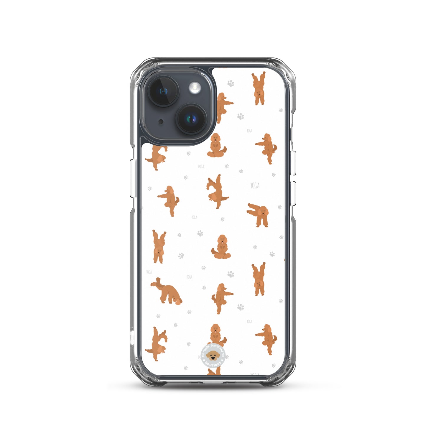 "Yoga Poodles" Clear Case for iPhone® - white