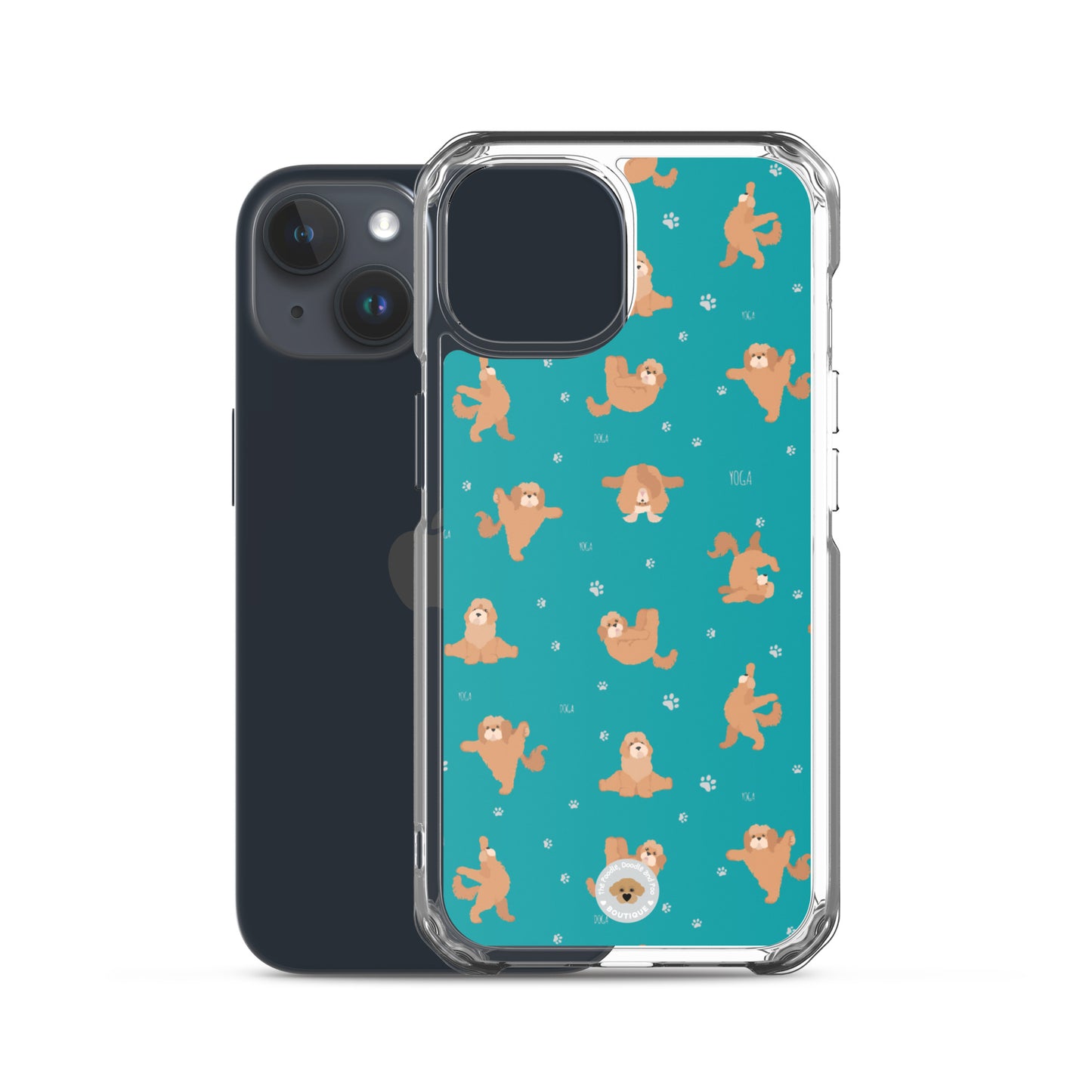 "Yoga Poos" Clear Case for iPhone® - teal