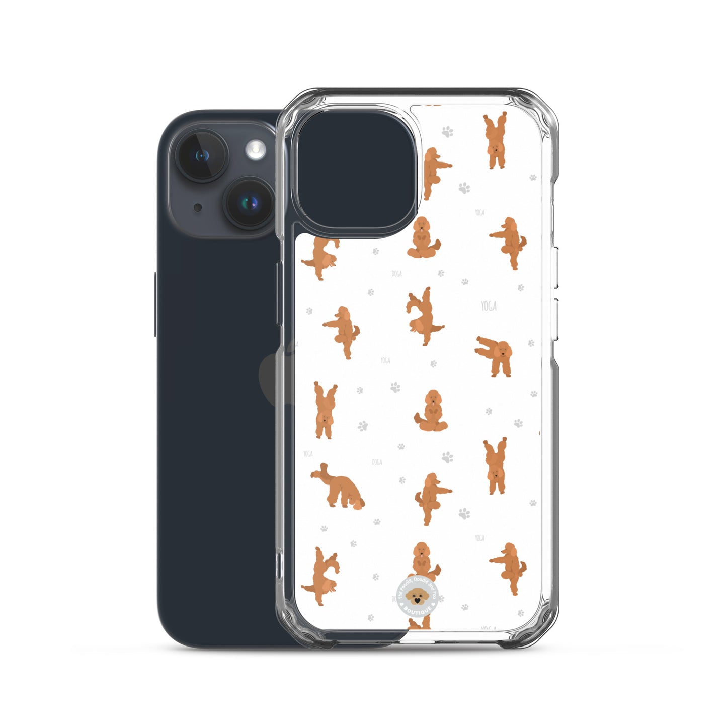 "Yoga Poodles" Clear Case for iPhone® - white