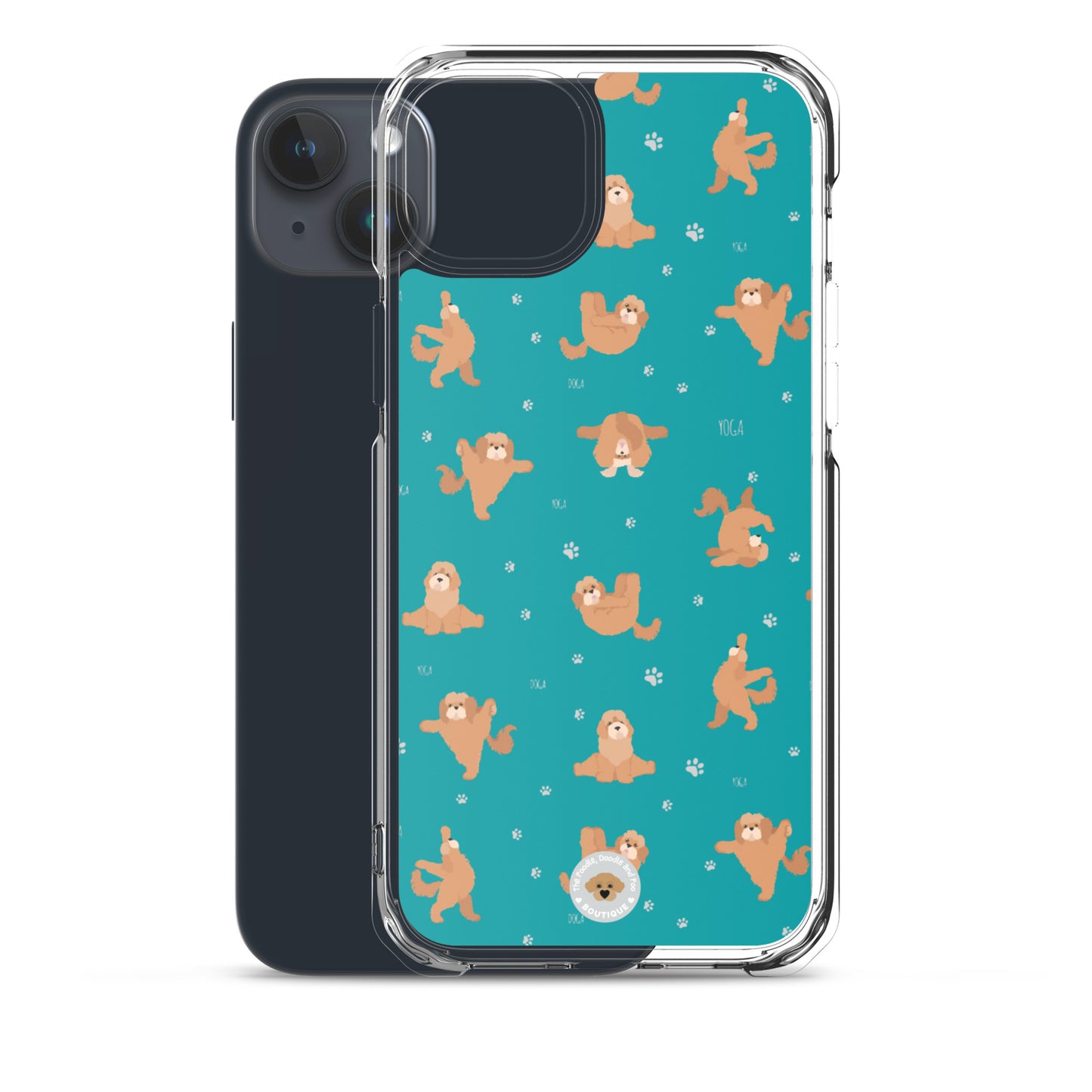 "Yoga Poos" Clear Case for iPhone® - teal