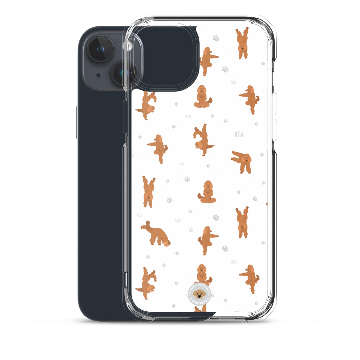 "Yoga Poodles" Clear Case for iPhone® - white