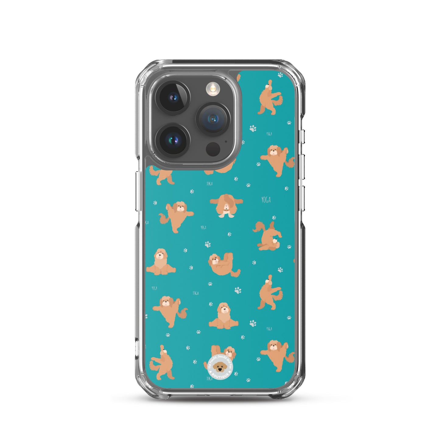 "Yoga Poos" Clear Case for iPhone® - teal