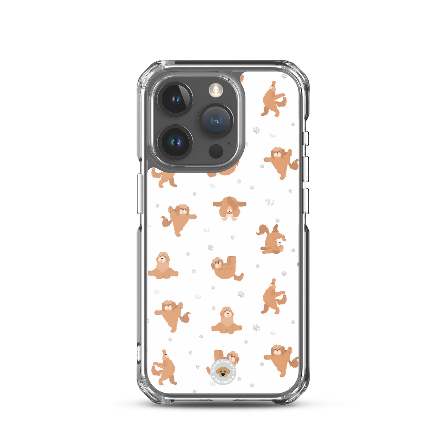 "Yoga Poos" Clear Case for iPhone® - white