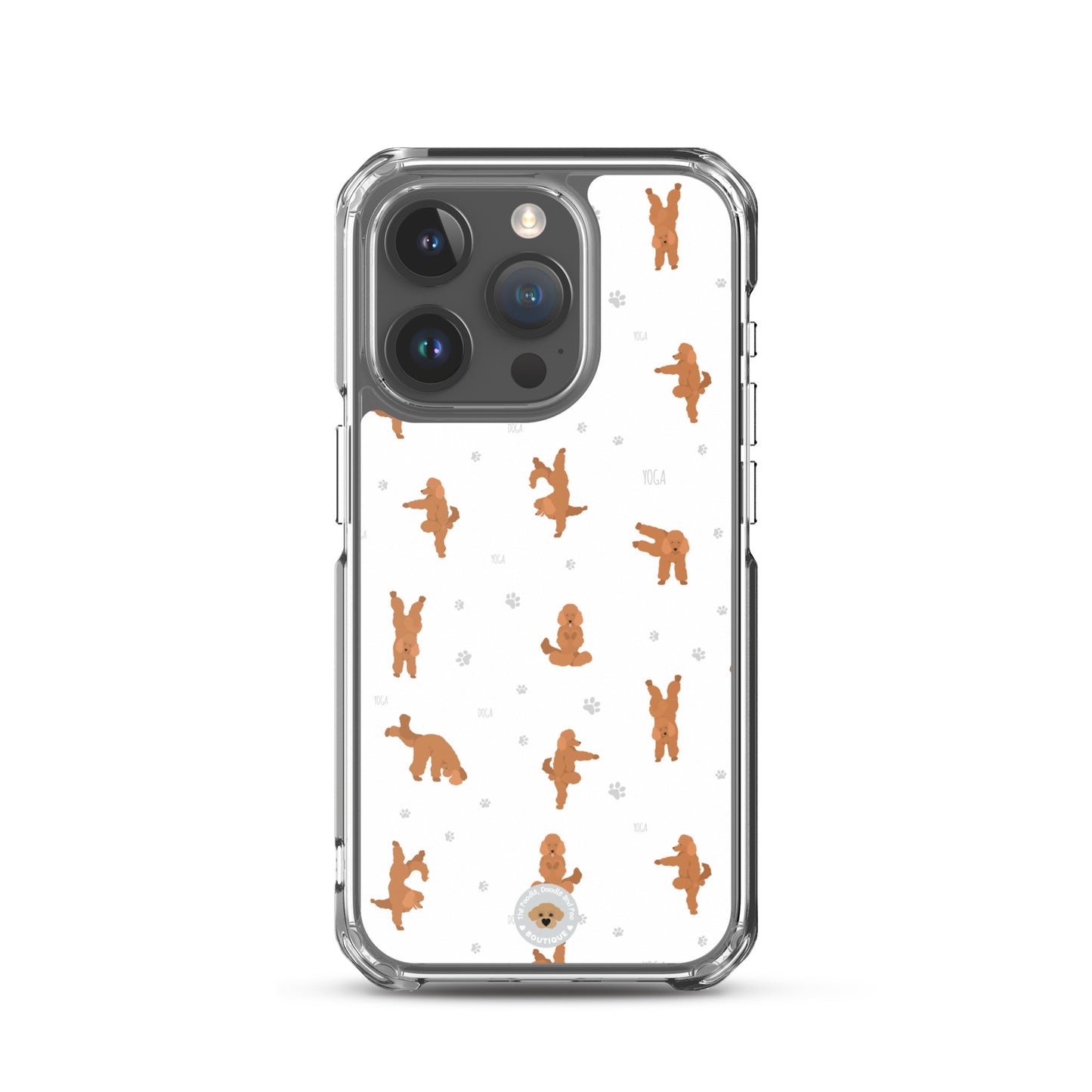 "Yoga Poodles" Clear Case for iPhone® - white