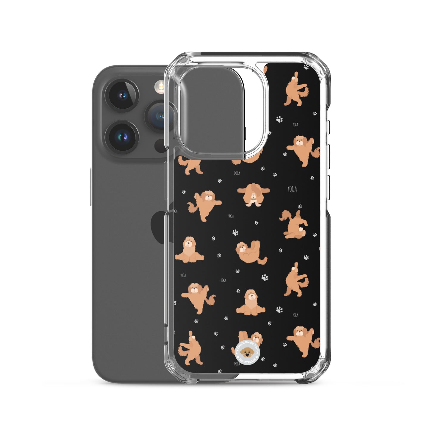 "Yoga Poos" Clear Case for iPhone® - black